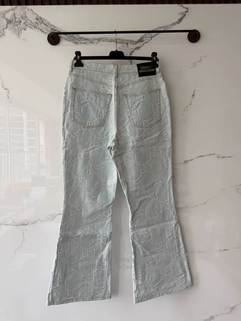 Gucci Guicci Blue Full Print Denim Pants Size US 29 - 3 Thumbnail