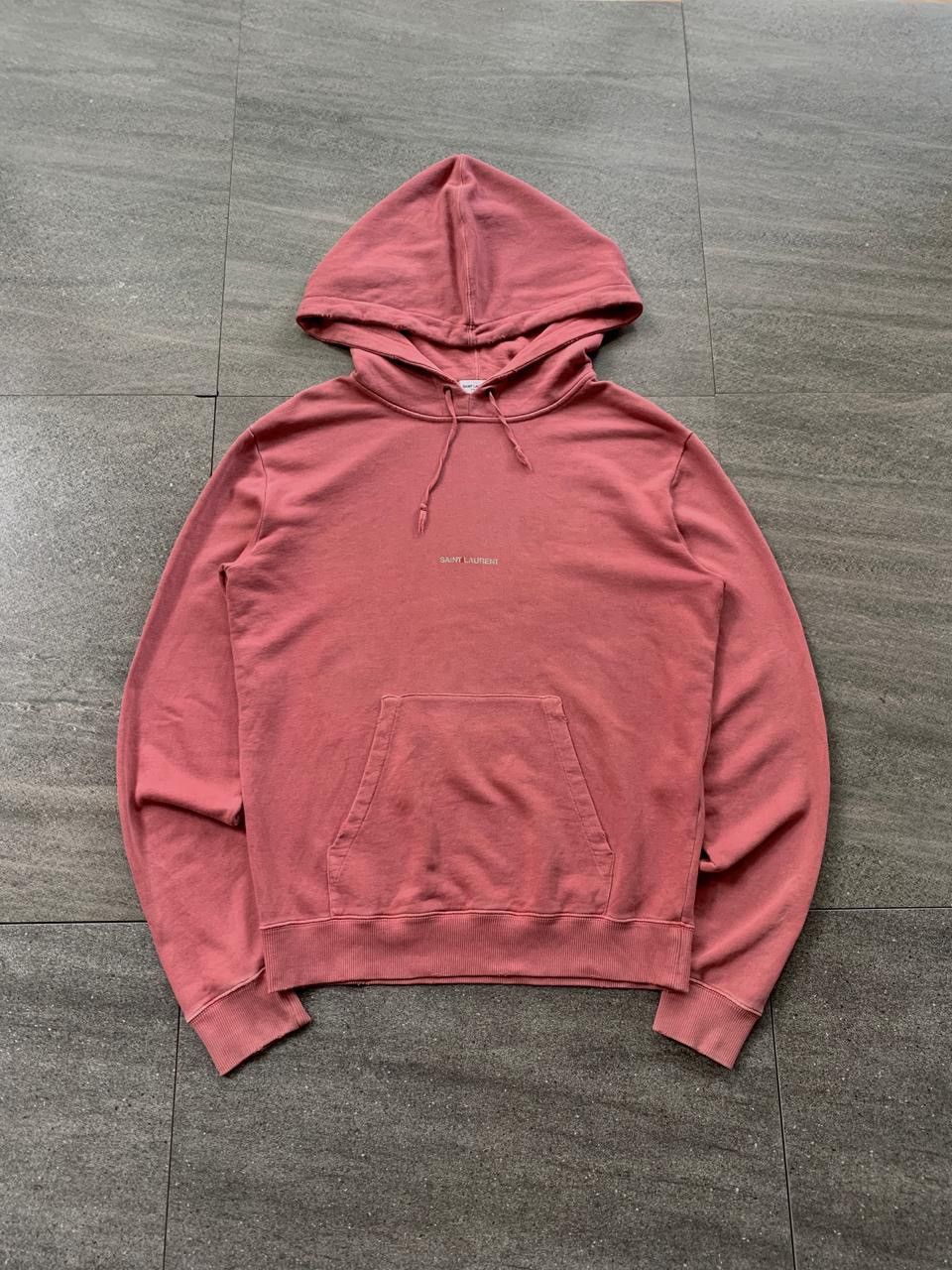 Saint Laurent Paris FREE TAX! Distressed Logo Hoodie by Hedi Slimane Size US S / EU 44-46 / 1 - 1 Thumbnail