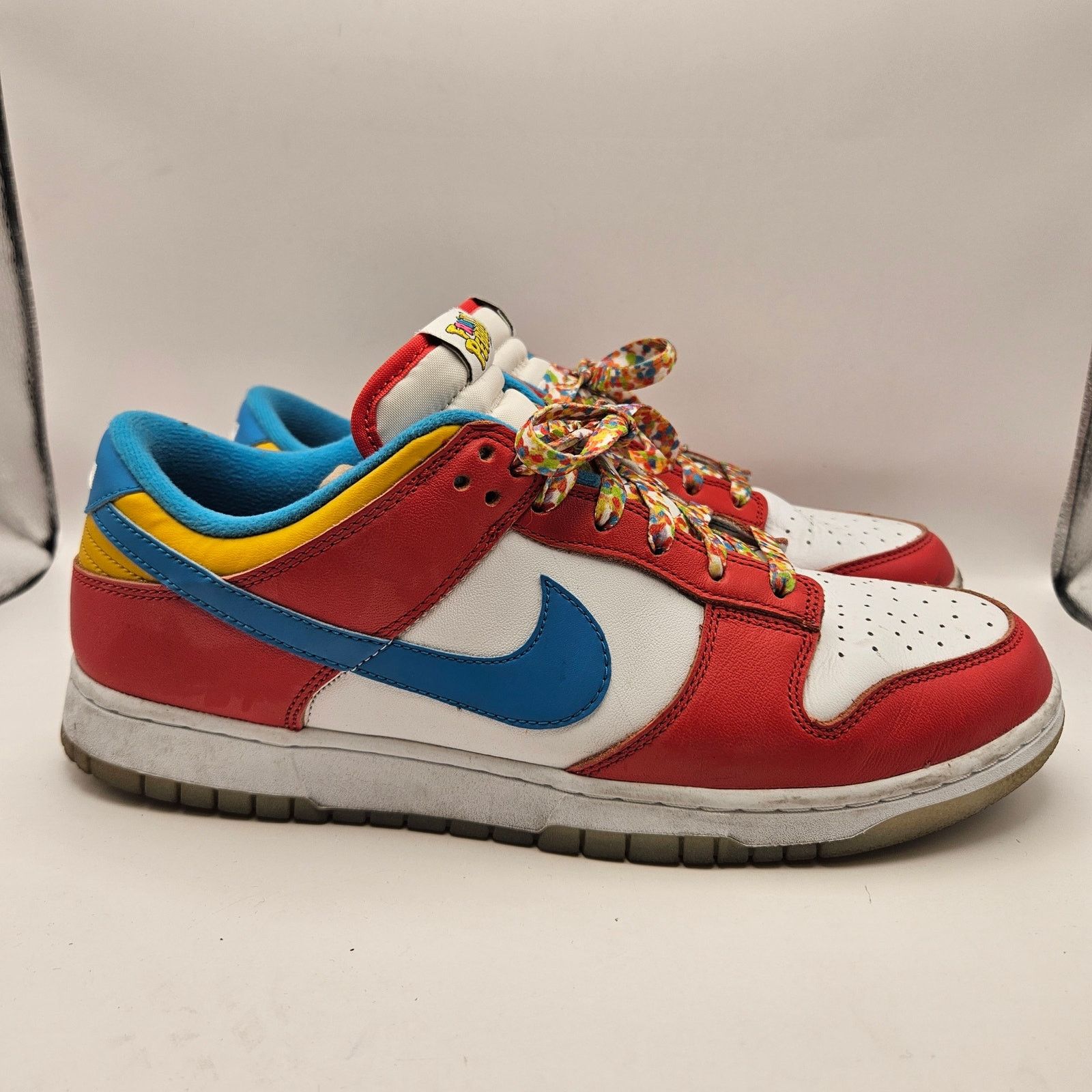Nike NIKE MEN'S 10.5 LEBRON JAMES FRUITY PEBBLES DUNK LOW RED Size US 10.5 / EU 43-44 - 4 Thumbnail