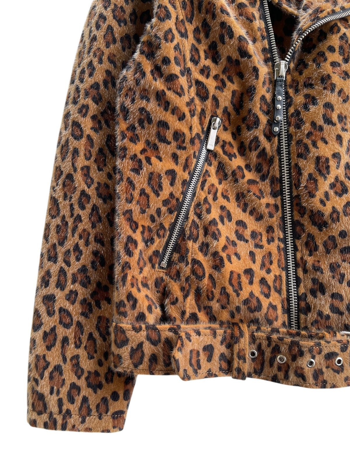 Zara Leopard Double Collar Bikers Fur Jacket Size US M / EU 48-50 / 2 - 6 Thumbnail