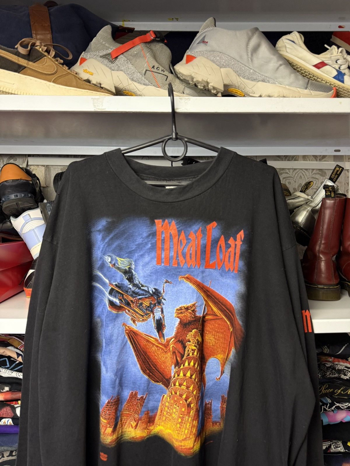 Band Tees Vintage 1993 Meat Loaf World Tour Long Sleeve T-Shirt Size US XL / EU 56 / 4 - 2 Thumbnail