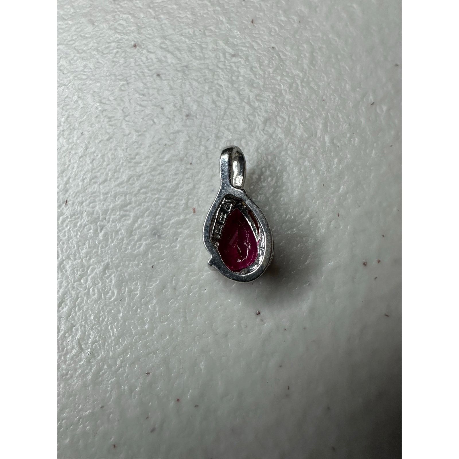 & Other Stories Dainty Pear CZ Ruby Pendant 925 Silver Red Teardrop Size ONE SIZE - 2 Thumbnail
