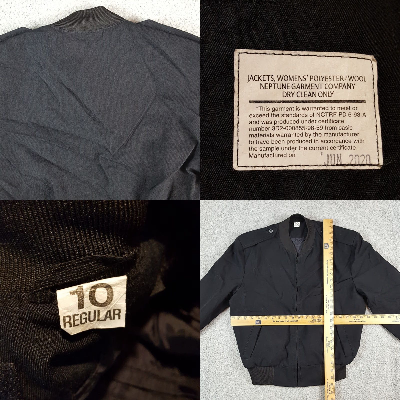 Vintage VINTAGE Wool Blend Black Military Bomber Women's Size 10 Zip Up Army Flyer Uniform Jacket Size L / US 10 / IT 46 - 8 Thumbnail