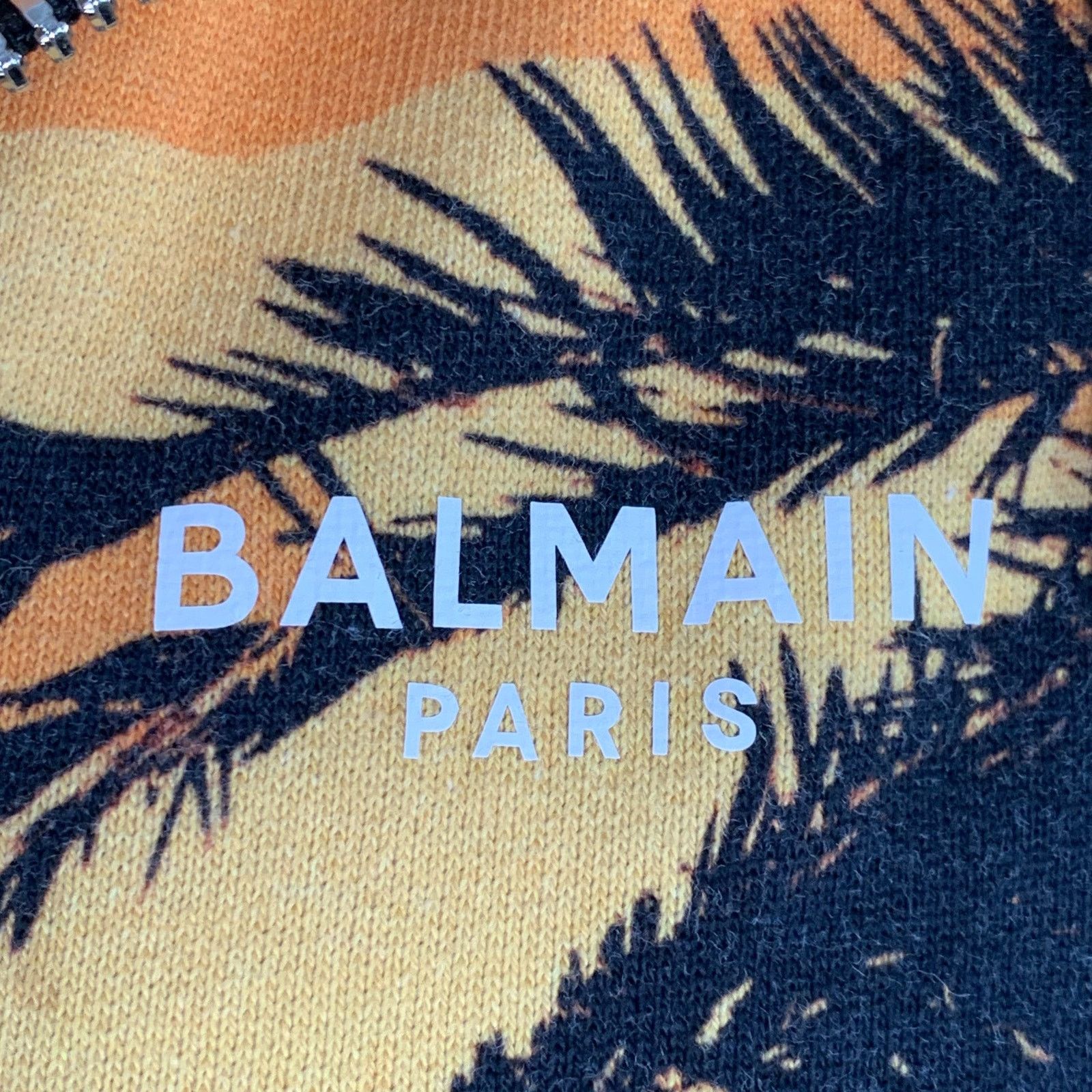 Balmain BALMAIN Orange Blue Tropical Cotton Hooded Zip Up Sweatshirt Size US L / EU 52-54 / 3 - 2 Thumbnail