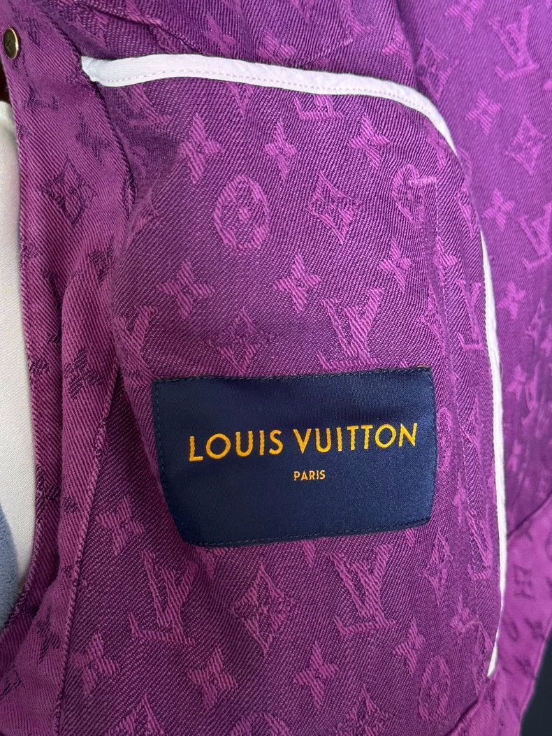 Louis Vuitton LOUIS VUITTON Purple presbyopic full print denim jacket 250 Size US L / EU 52-54 / 3 - 6 Thumbnail