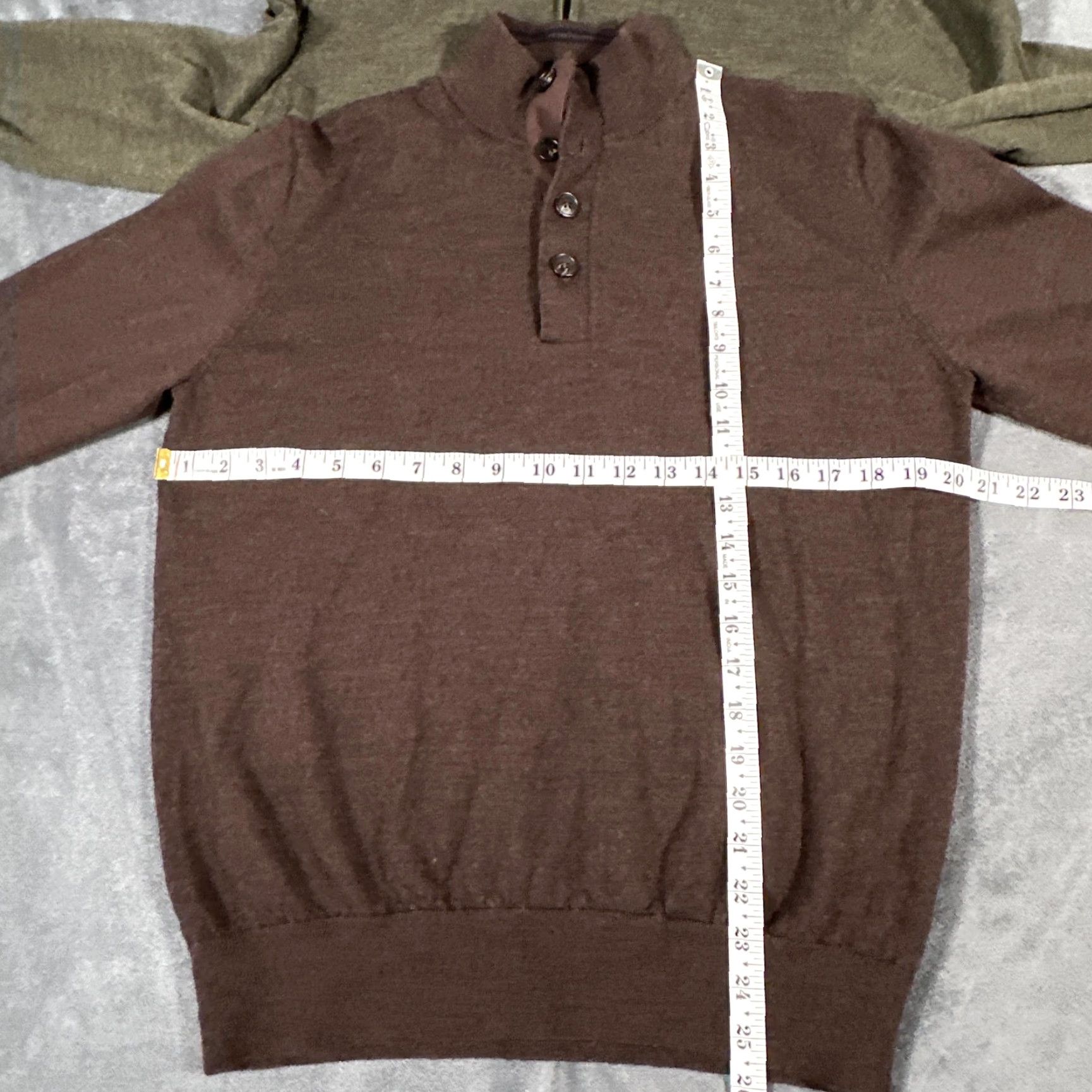 Orvis VINTAGE Orvis Sweater Mens M Brown Green Merino Wool Henley Mock Neck Pullover Lot of 2 Size US M / EU 48-50 / 2 - 6 Thumbnail