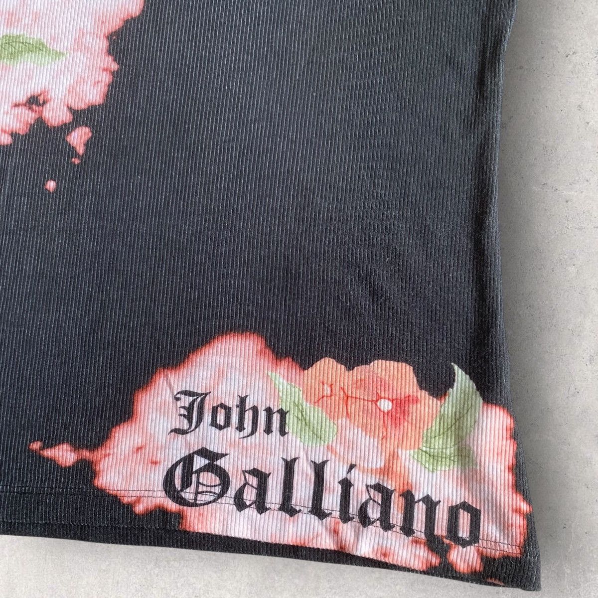 John Galliano × Vintage Rare Koi Fish Silk Blend Micro Ribbed T Shirt Size US M / EU 48-50 / 2 - 2 Thumbnail
