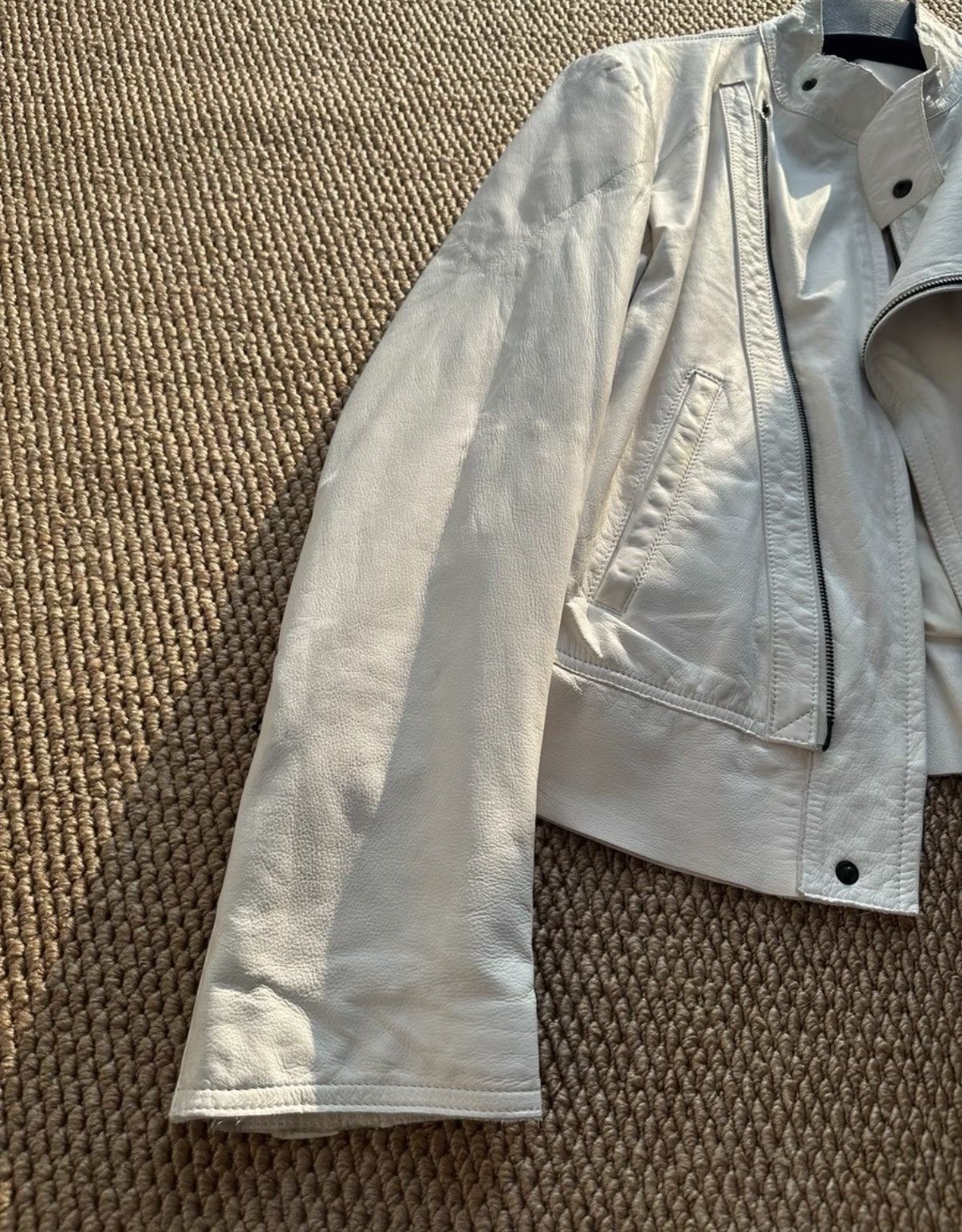 Yohji Yamamoto Yohji Yamamoto White Distressed Lambskin Biker Jacket K23 Size US S / EU 44-46 / 1 - 2 Thumbnail