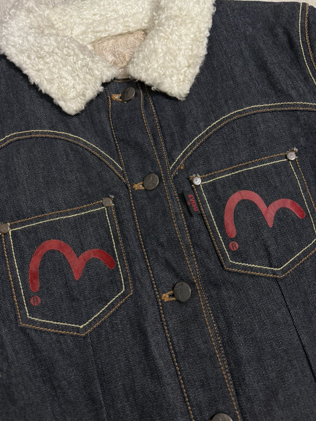 Evisu Evisu sherpa denim jacket Size L / US 10 / IT 46 - 3 Thumbnail
