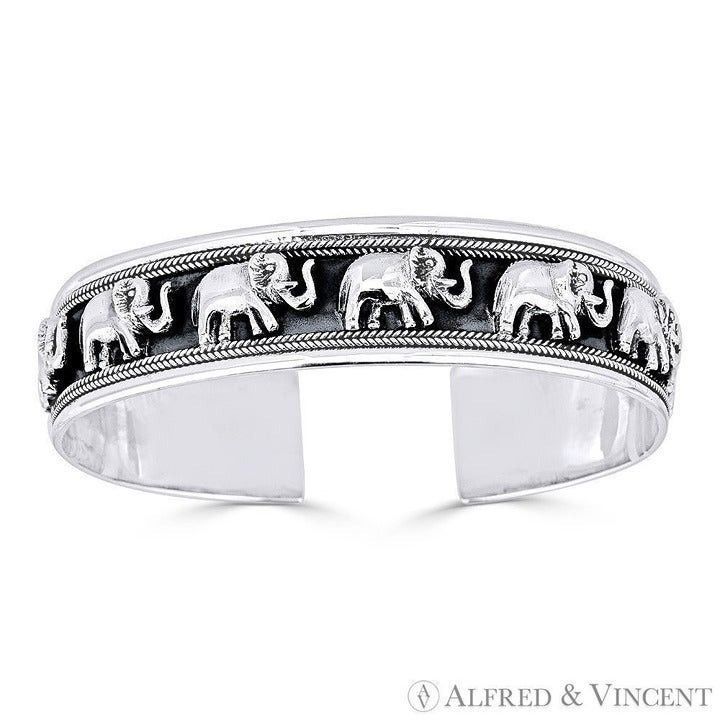 Other Elephant Charm Open Cuff Adjustable Bangle Bracelet Size ONE SIZE - 1 Preview