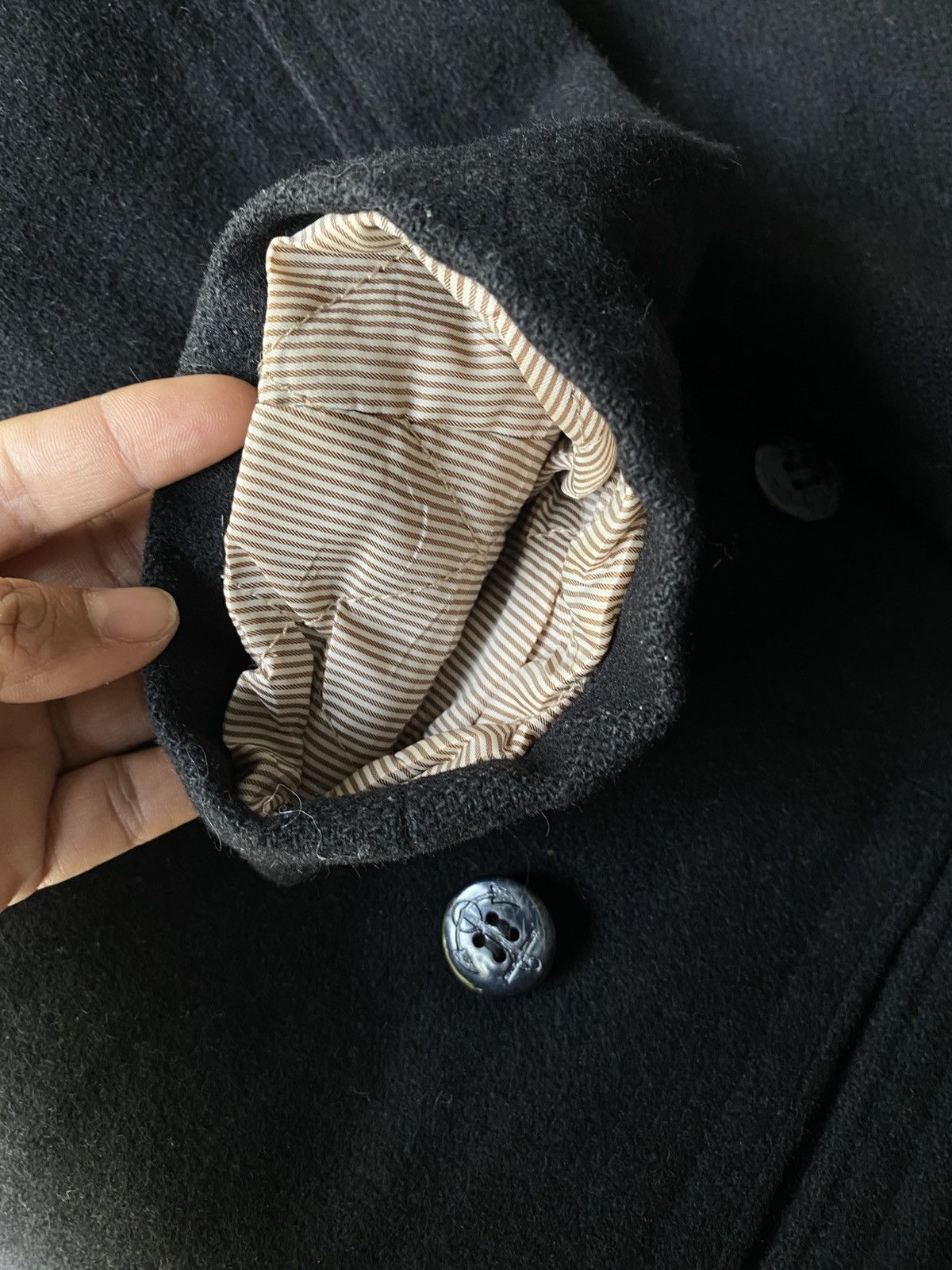 Tsumori Chisato TSUMORI CHISATO Black Double-Breasted Pea Coat Size M / US 6-8 / IT 42-44 - 13 Thumbnail