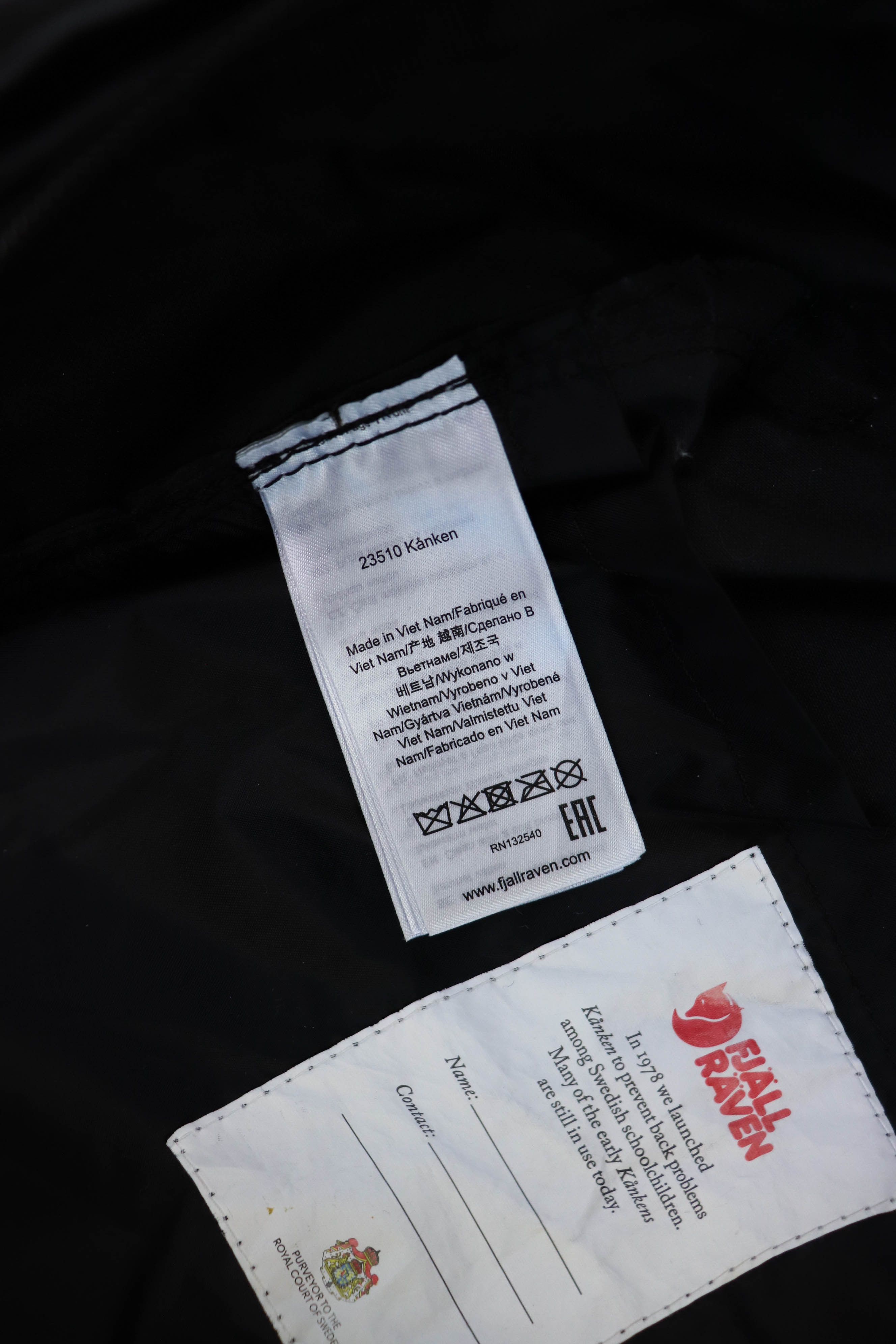 Fjallraven Fjallraven Kanken 16L Black Waxed Backpack Size ONE SIZE - 13 Thumbnail