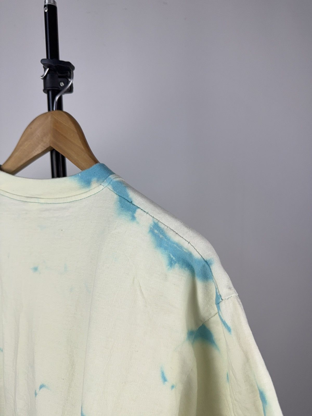 Vintage 90s Y2K Style Tee Bleach Dyed Mint Shirt YSL-Inspired Logo Size US M / EU 48-50 / 2 - 9 Thumbnail