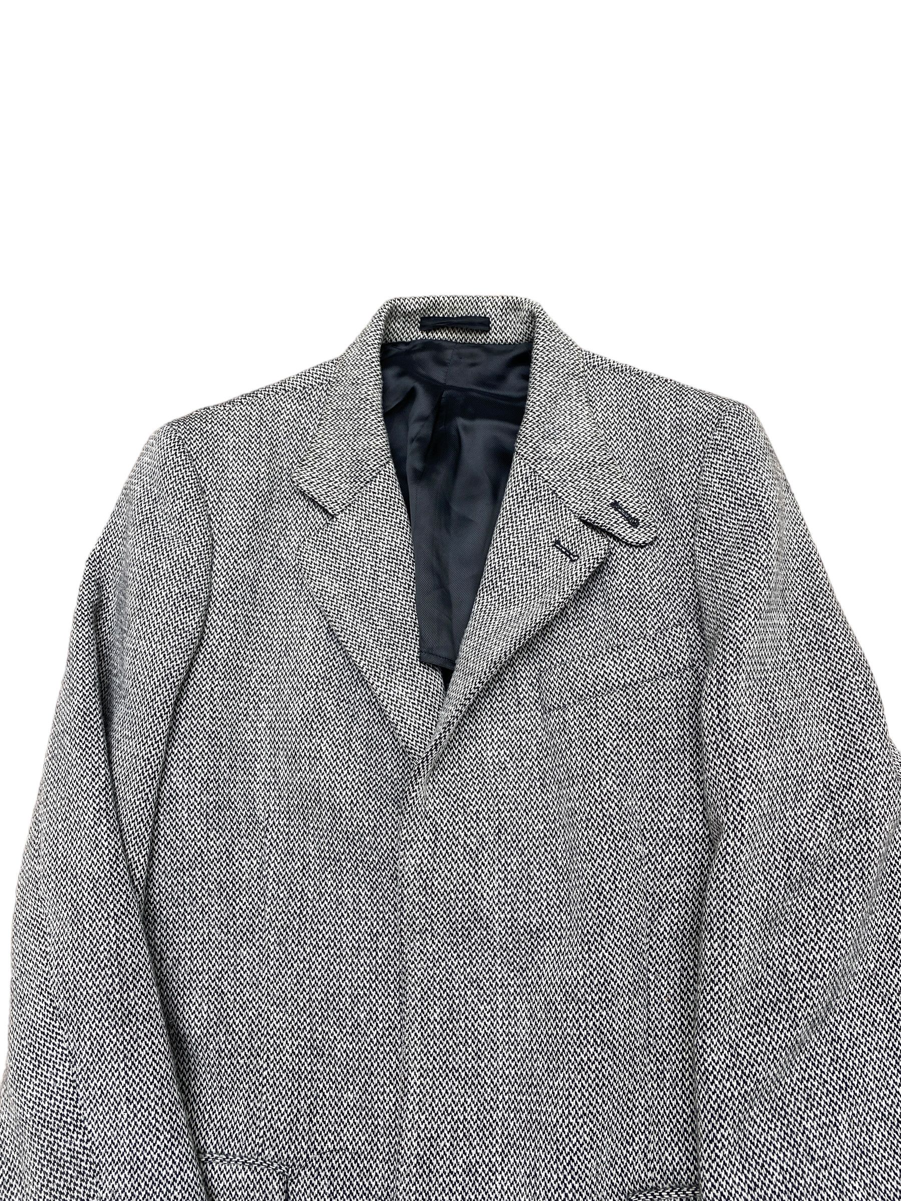 Maison Margiela Archive FW 2004 Grey / Black Herringbone Long Coat Size US M / EU 48-50 / 2 - 4 Thumbnail