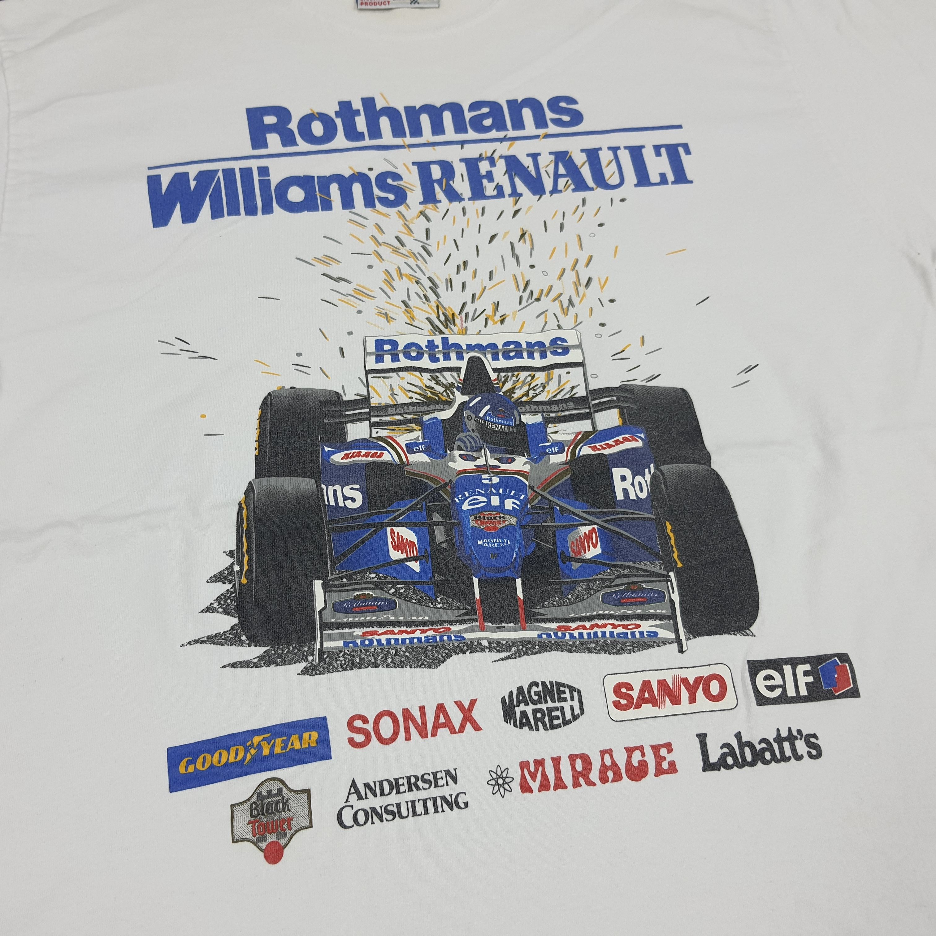 Vintage Vintage Rothman William Renault F1 Motorsports Racing Tshirt Size US M / EU 48-50 / 2 - 2 Thumbnail