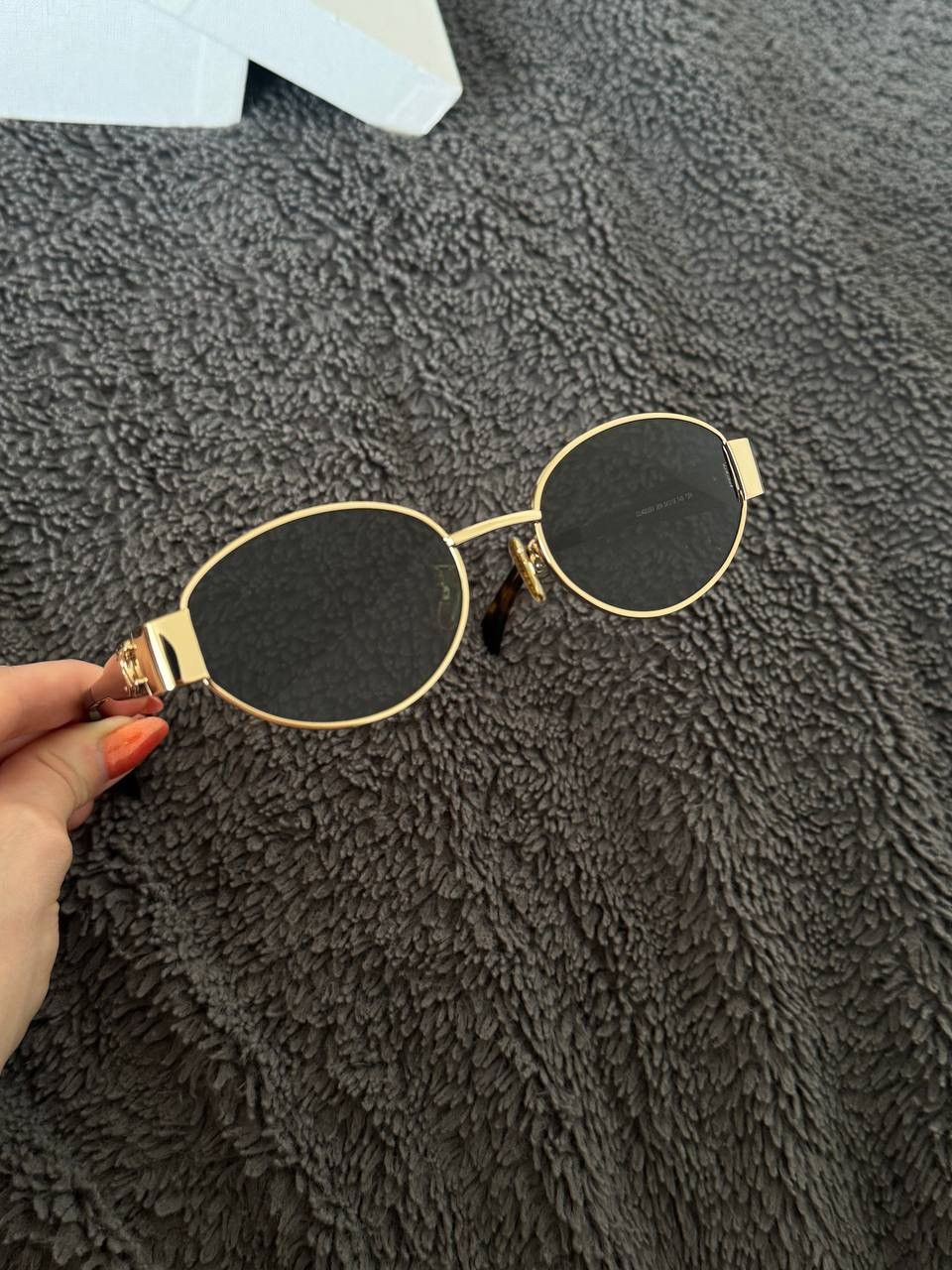 Celine Celine Triomphe Metal Oval Sunglasses Size ONE SIZE - 9 Thumbnail