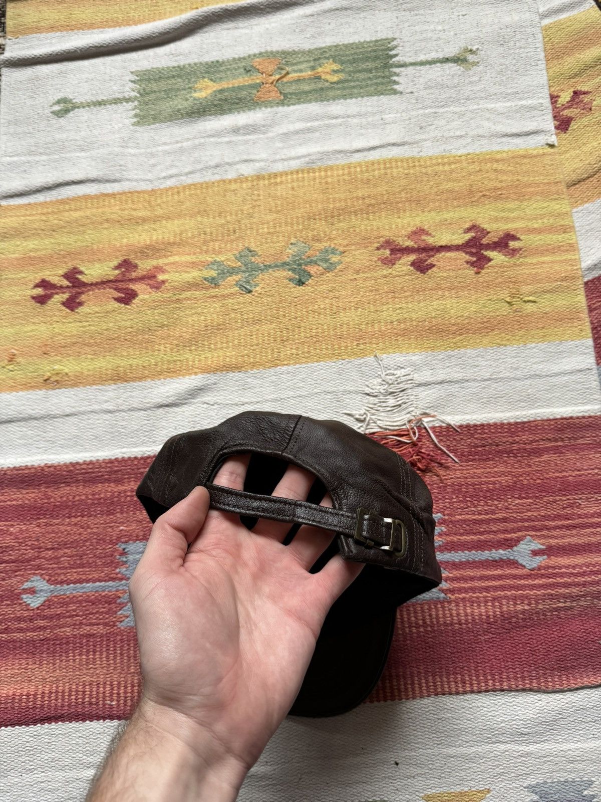 Genuine Leather Vintage 90’s Genuine Leather Brown Hat Size ONE SIZE - 4 Thumbnail