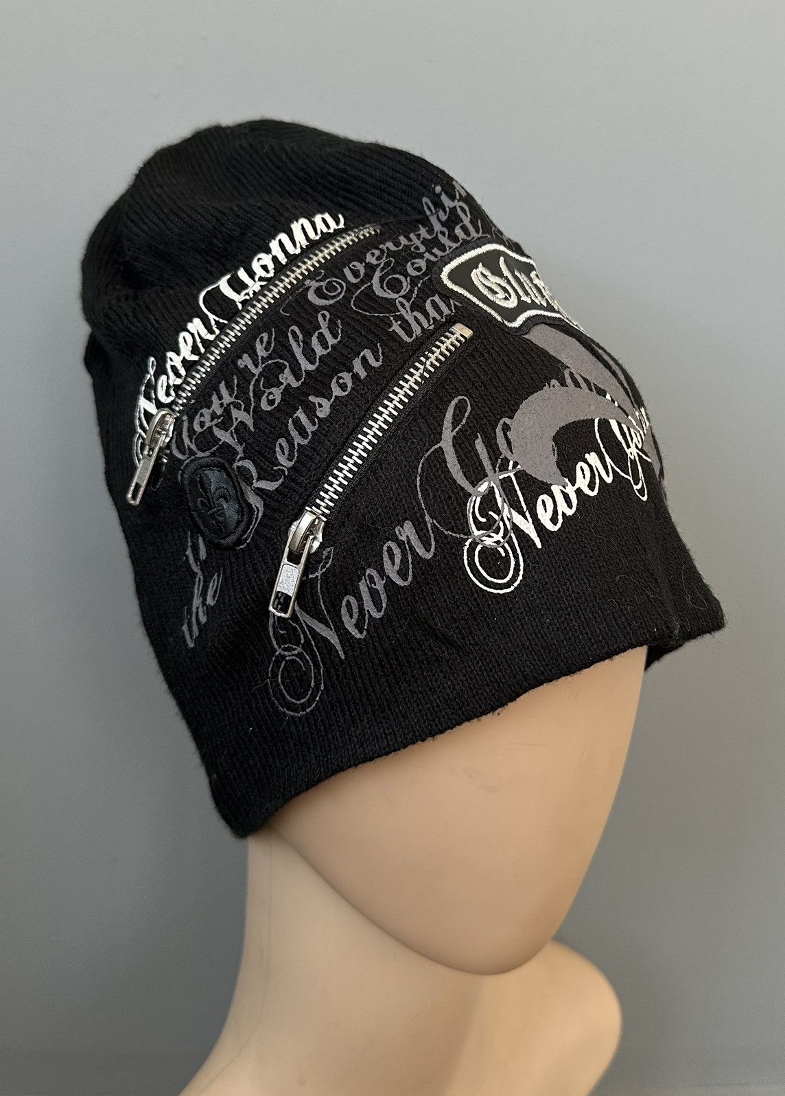 Seditionaries Gothic Bondage Zipper Never Gonna Print Patch Beanie Size ONE SIZE - 1 Thumbnail
