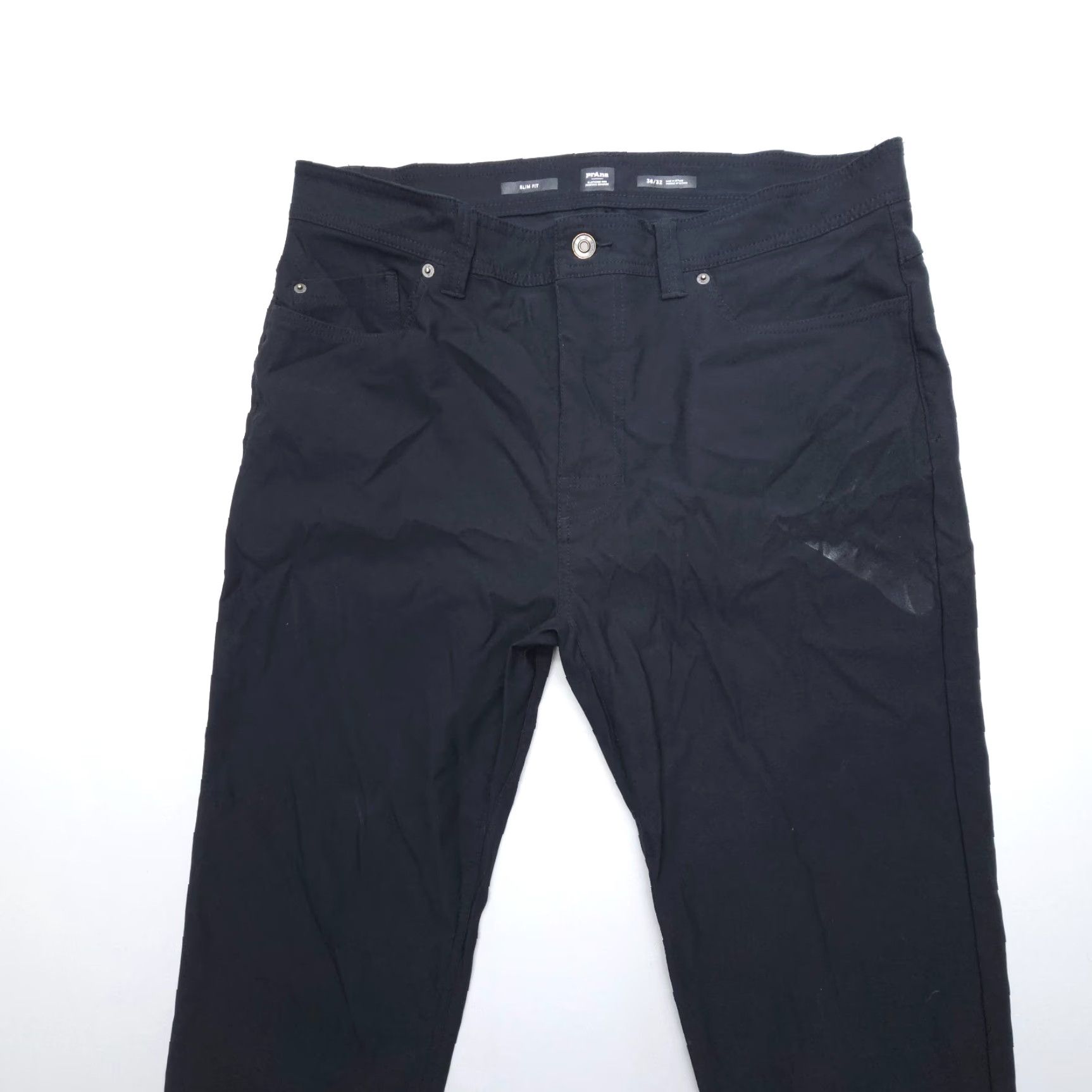 Prana prAna Brion Slim Pants II Mens 36 x 32 Black Stretch Hiking Fishing Travel Camp Pant Slim Straight 5-Pocket Mens Regular Black 90s Nature Theme Size US 36 / EU 52 - 3 Thumbnail