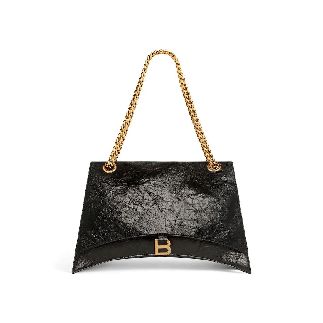 Balenciaga o1srvl11e0426 Size: OS / Crush Chain Large Bag in Black Size ONE SIZE - 1 Thumbnail