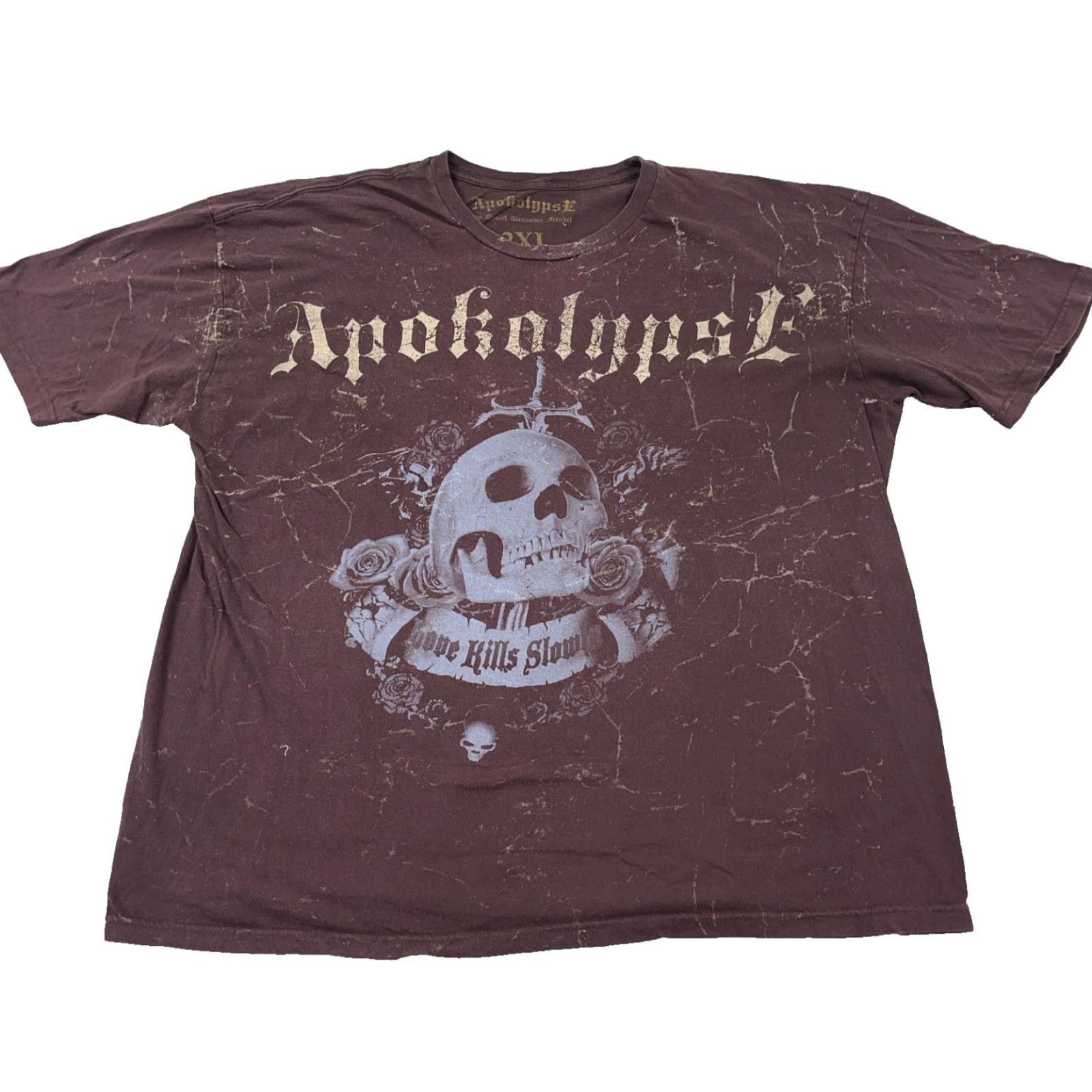 Etro Apokolypse Shirt Men XXL Brown Y2K Skull Retro Skate Grunge Punk Adult Tee Mens Size US XXL / EU 58 / 5 - 2 Thumbnail