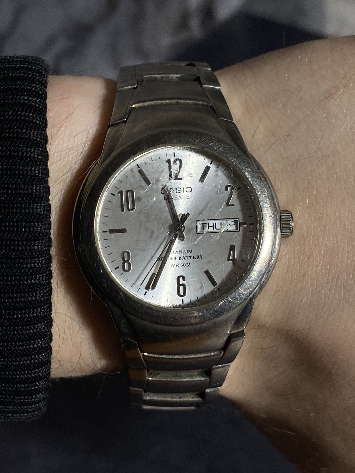 Casio Casio Titanium Silver Dial Watch Steel Japanese Brand Size ONE SIZE - 3 Thumbnail