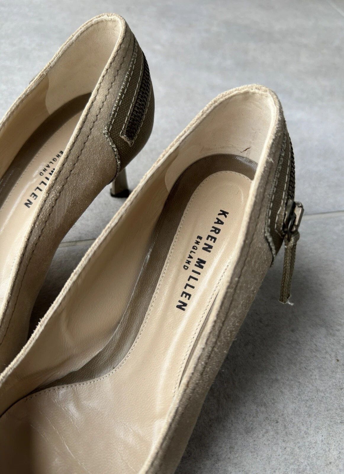 Karen Millen Vintage Karen Millen Leather Denim y2k Heels Kitten Shoes Size US 6 / IT 36 - 5 Thumbnail