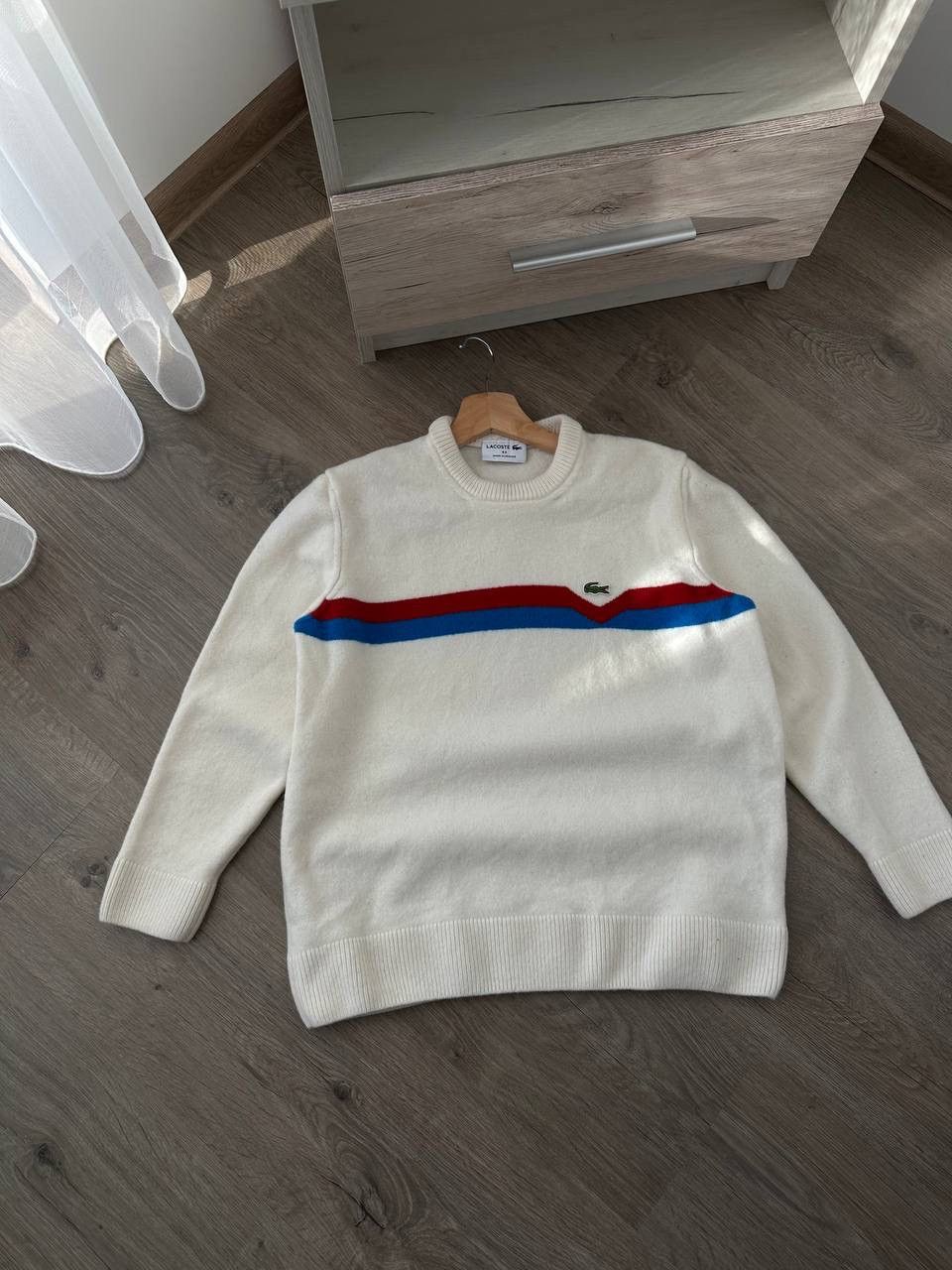 Lacoste × Vintage Vintage Lacoste France White Wool Sweater Size S / US 4 / IT 40 - 1 Thumbnail