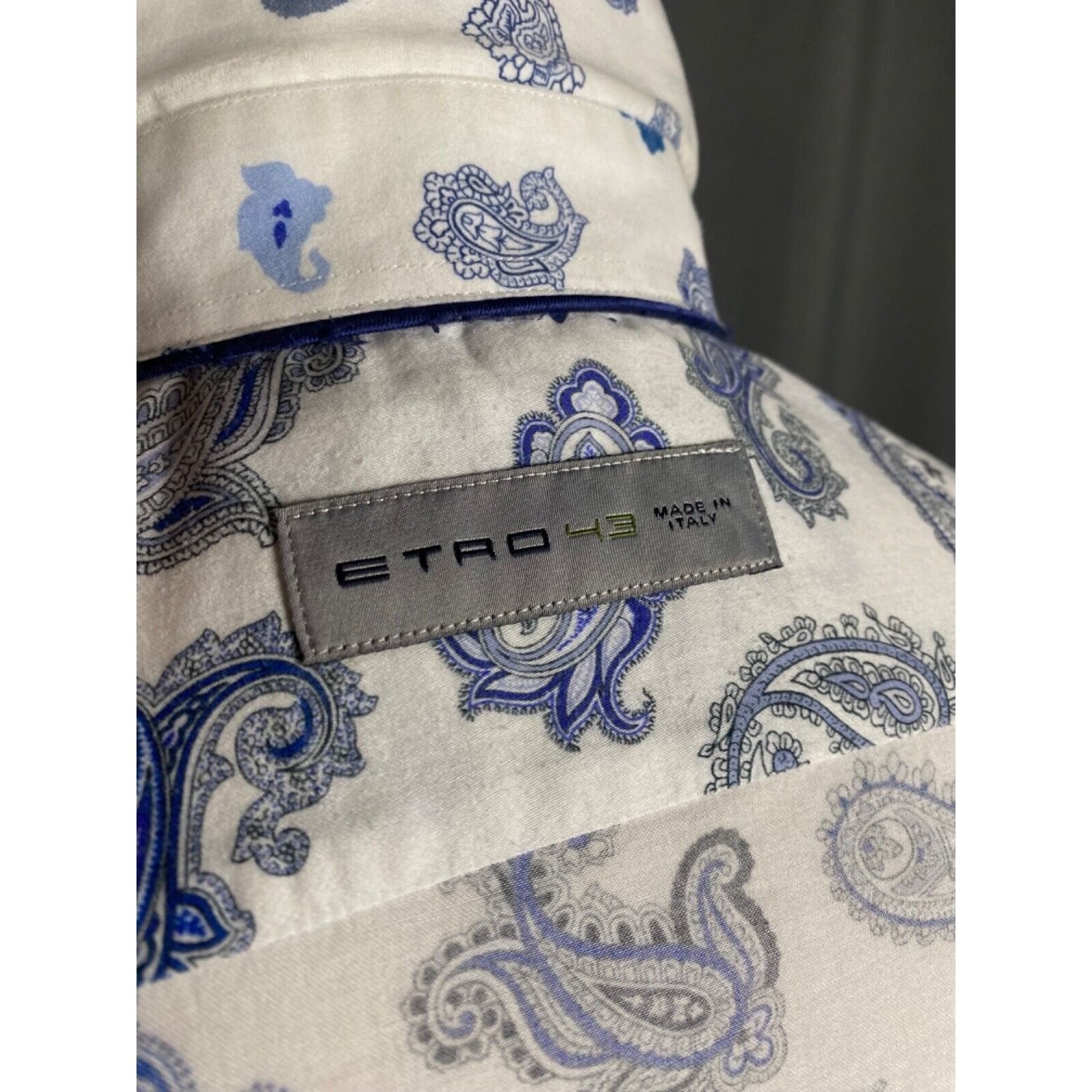 Etro Etro Paisley Men's White Blue Longsleeve Shirt Size 43 Size US L / EU 52-54 / 3 - 9 Thumbnail