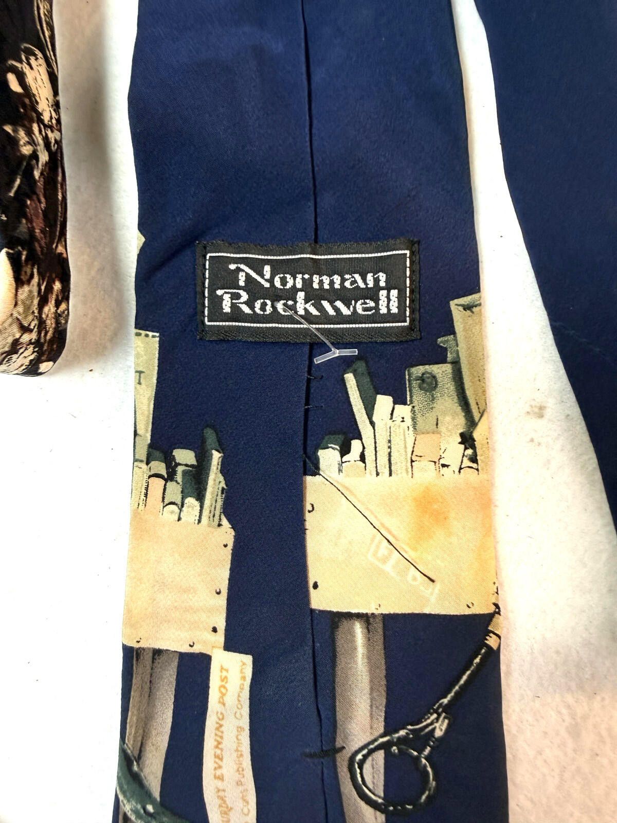 Other Norman Rockwell Tie Lot 2 Mens Silk Lineman Bookworm Size ONE SIZE - 2 Thumbnail