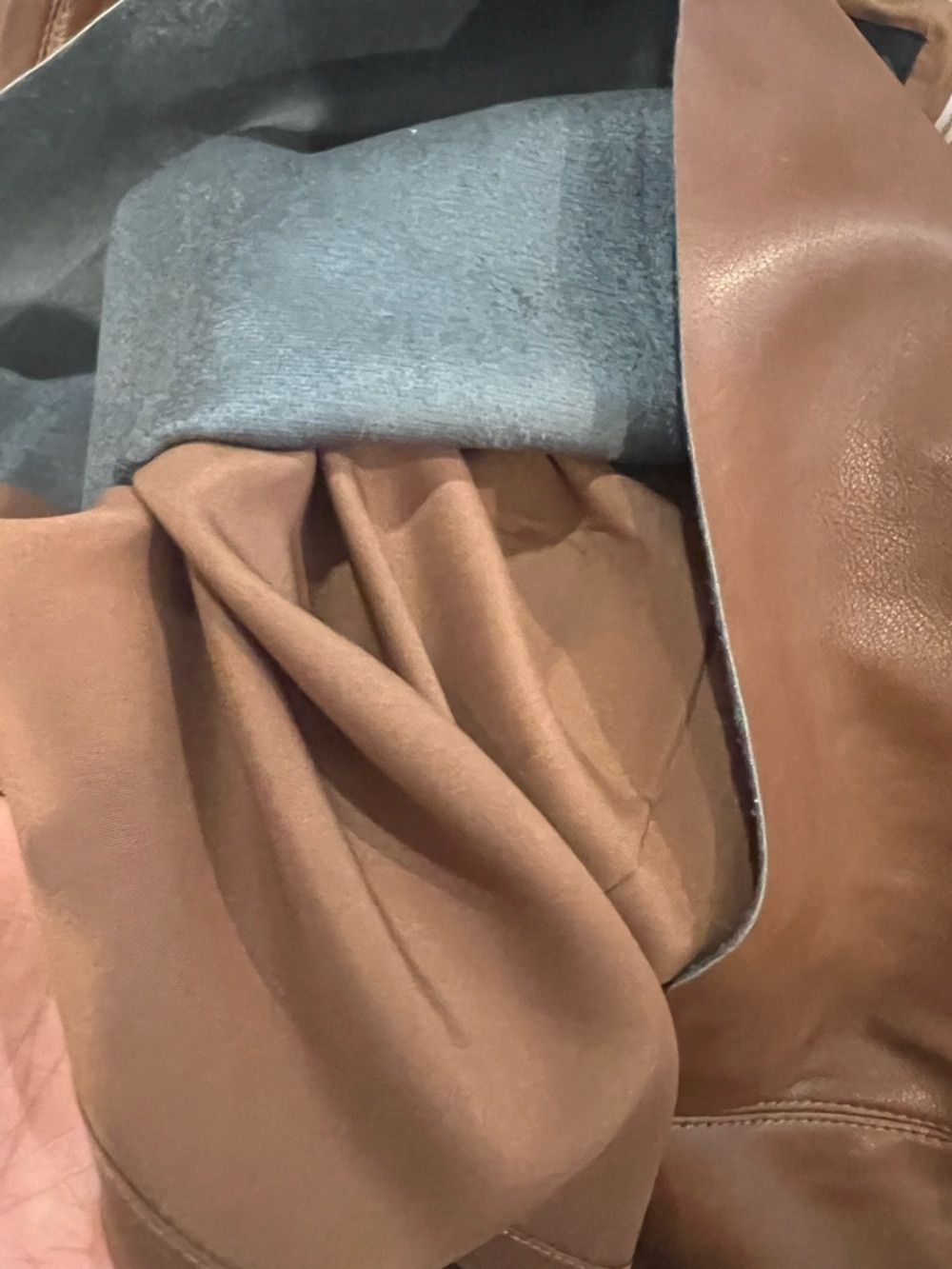Other Dolce Cabo Faux Leather Tank Top Brown Ruched Neck Sleevele Size M / US 6-8 / IT 42-44 - 6 Thumbnail