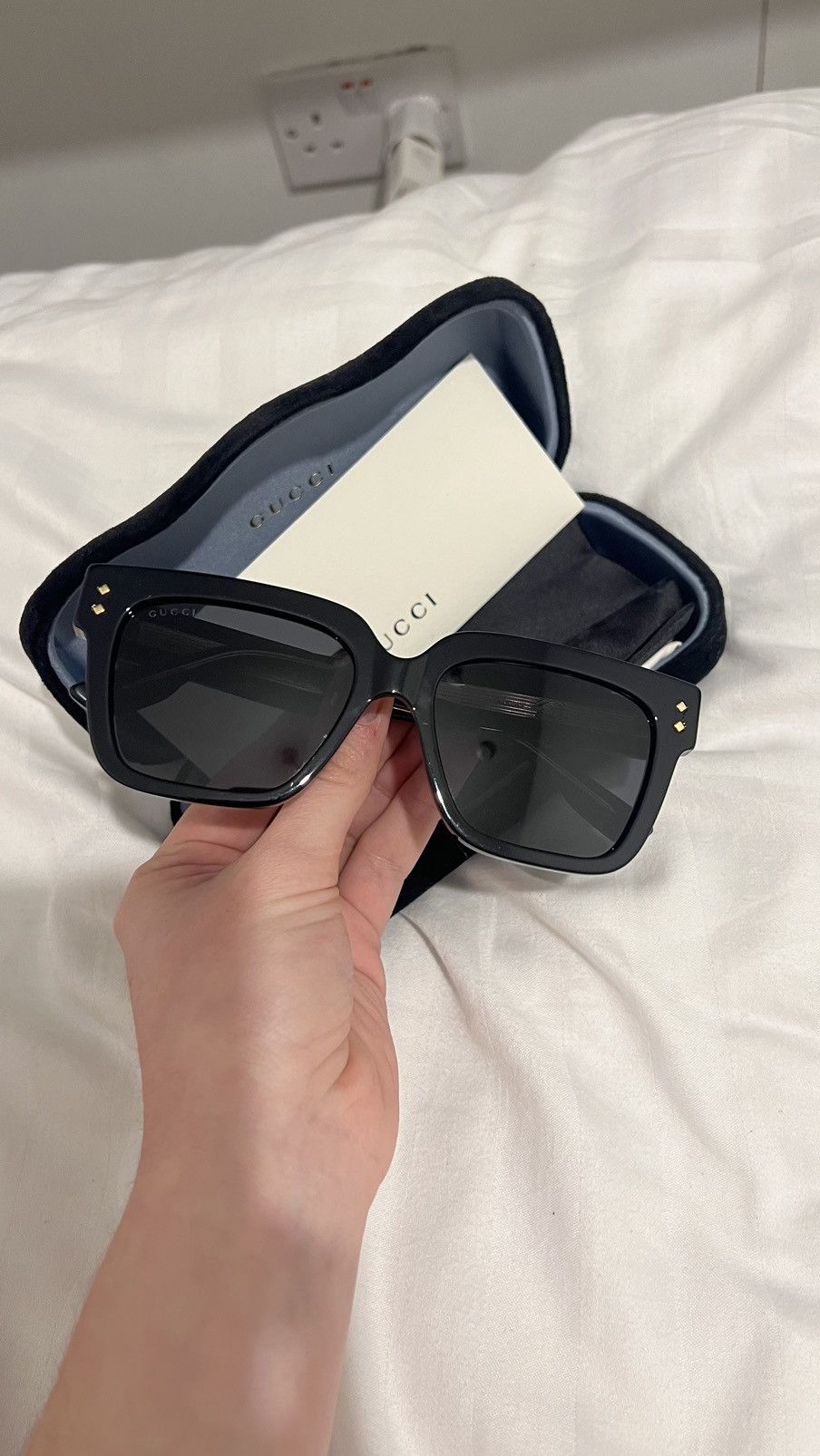 image of Gucci Square Sunglasses in Black, Women's
