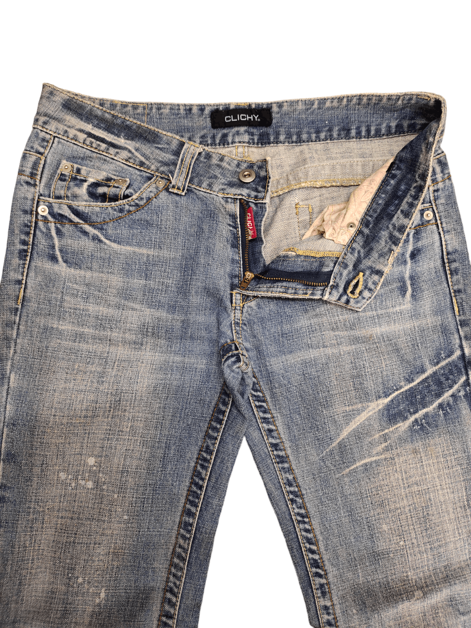 If Six Was Nine Flare Jeans Clichy Release Hem Faded Low Rise Boot Cut Size US 31 - 10 Thumbnail