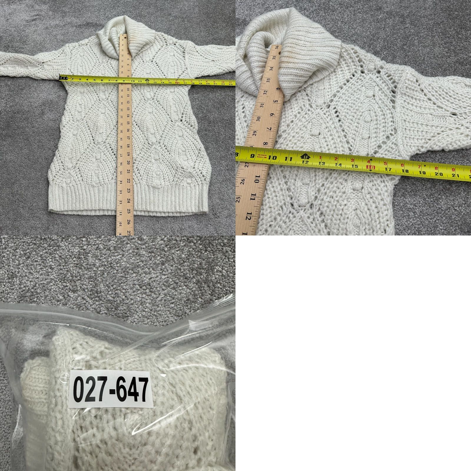 Vintage A New Day Beige Chunky Knit Turtleneck Sweater Women XS Pullover Casual Size XS / US 0-2 / IT 36-38 - 8 Thumbnail