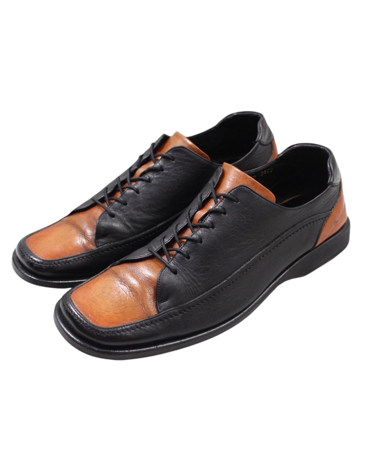 Japanese Brand × Leather × Vintage 2000S ENGLAND LACE UP SQUARE-TOE DERBY Size US 8 / EU 41 - 2 Thumbnail
