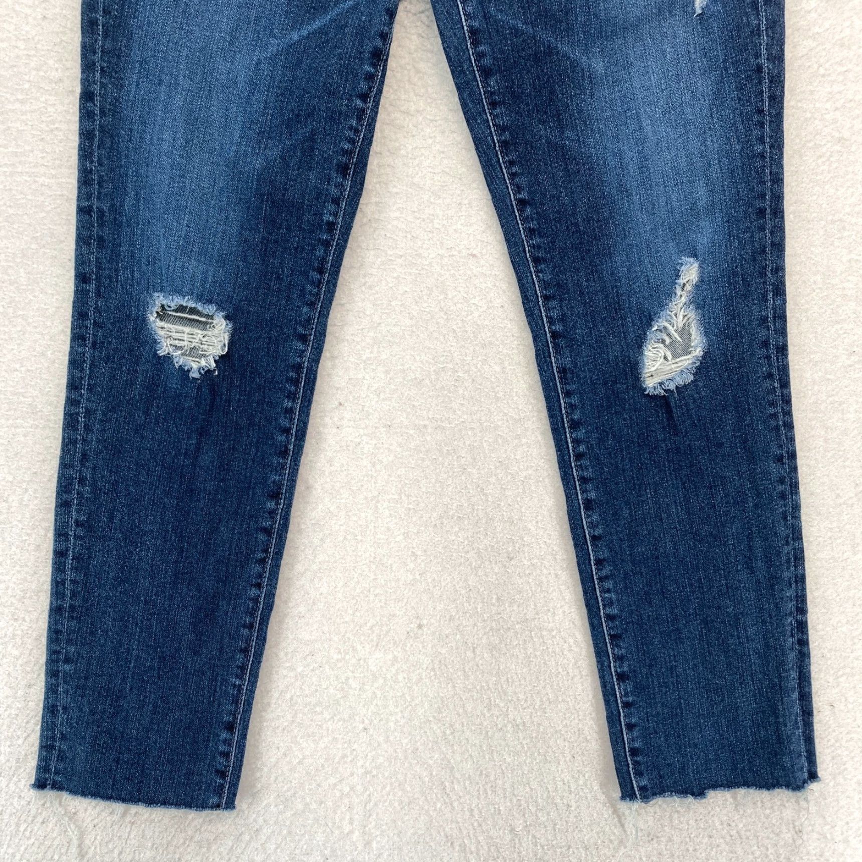 Denime AG Adriano Goldschmied The Beau Women's 24 Slouchy Skinny Blue Denim Distressed Jeans Size ONE SIZE - 3 Thumbnail