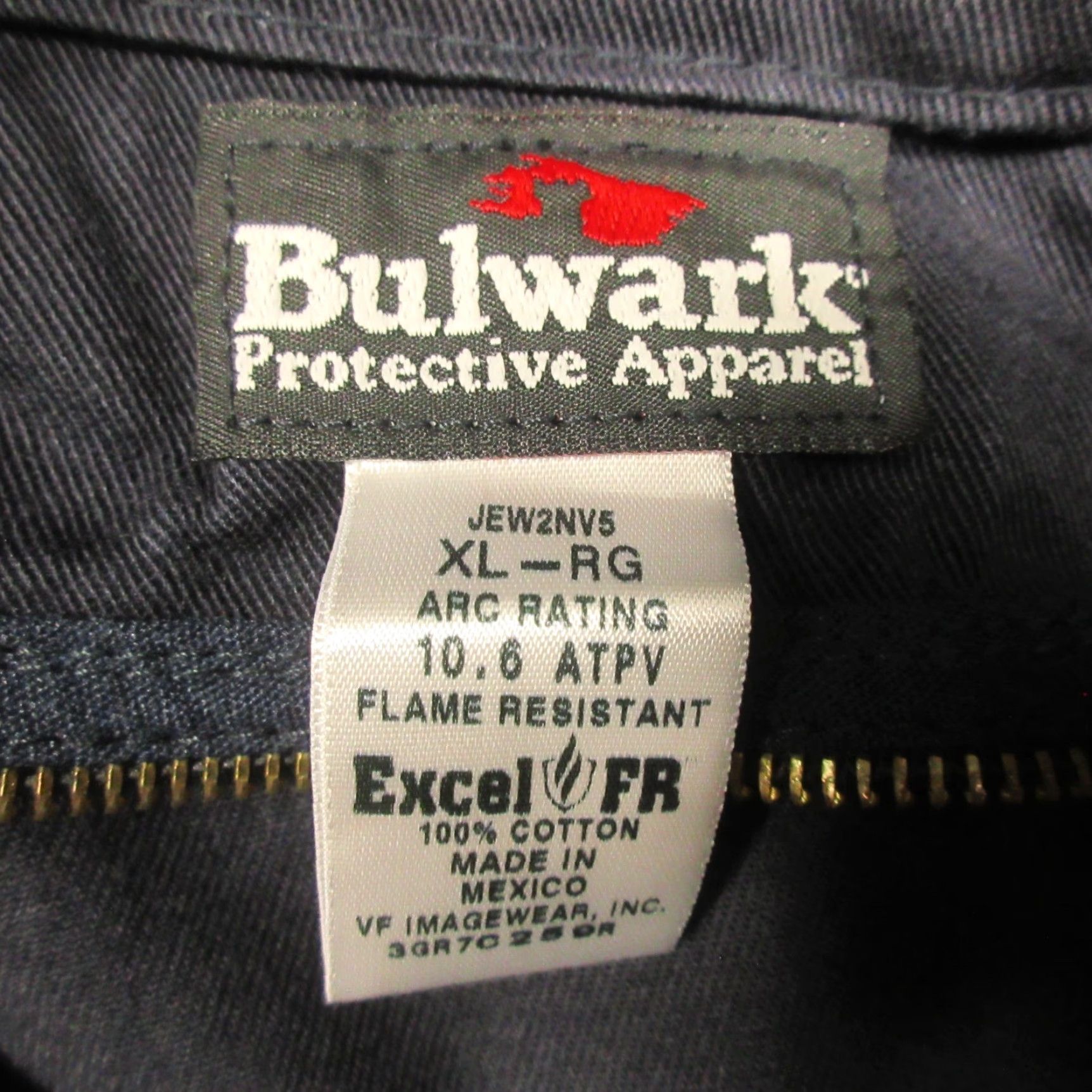 Vintage Bulwark FR Jacket Mens XL Blue Flame Resistant 10.6 ATPV Embroidered Jacket Size US XL / EU 56 / 4 - 3 Thumbnail