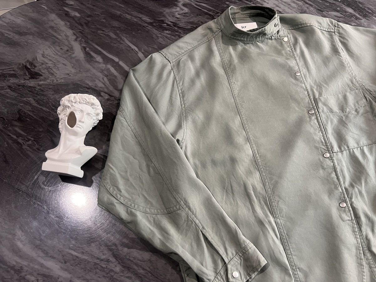 SLY SLY : Asymmetrical Ivory Green Shirt Size US M / EU 48-50 / 2 - 6 Thumbnail