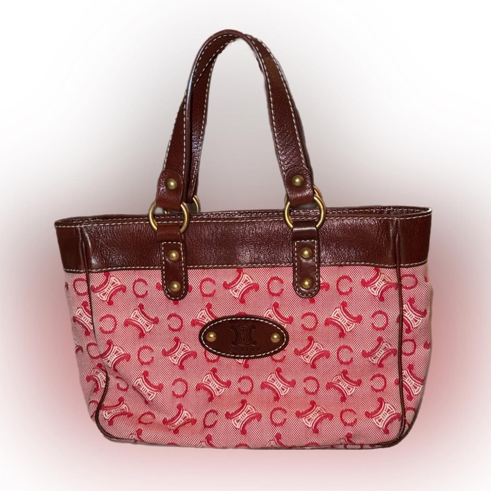 Celine EUC Celine Red and Brown Tote Bag Size ONE SIZE - 1 Thumbnail