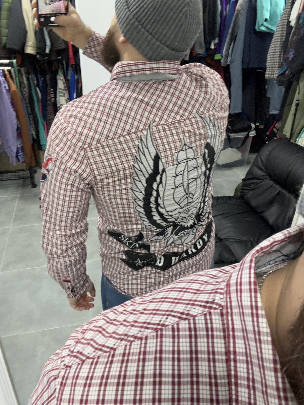 Ed Hardy Ed Hardy Eagle Ship Button Shirt Size M Size US M / EU 48-50 / 2 - 3 Thumbnail