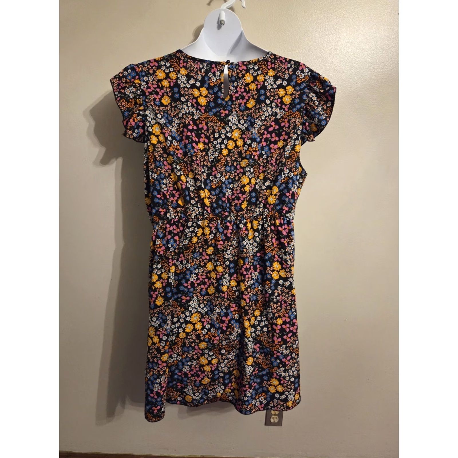 Shein SHEIN Curve 4XL Floral Print Cap Sleeve A-Line Dress Short Sleeve Knee Length Casual Women Multicolor Summer Size 40" / US 18 - 6 Thumbnail
