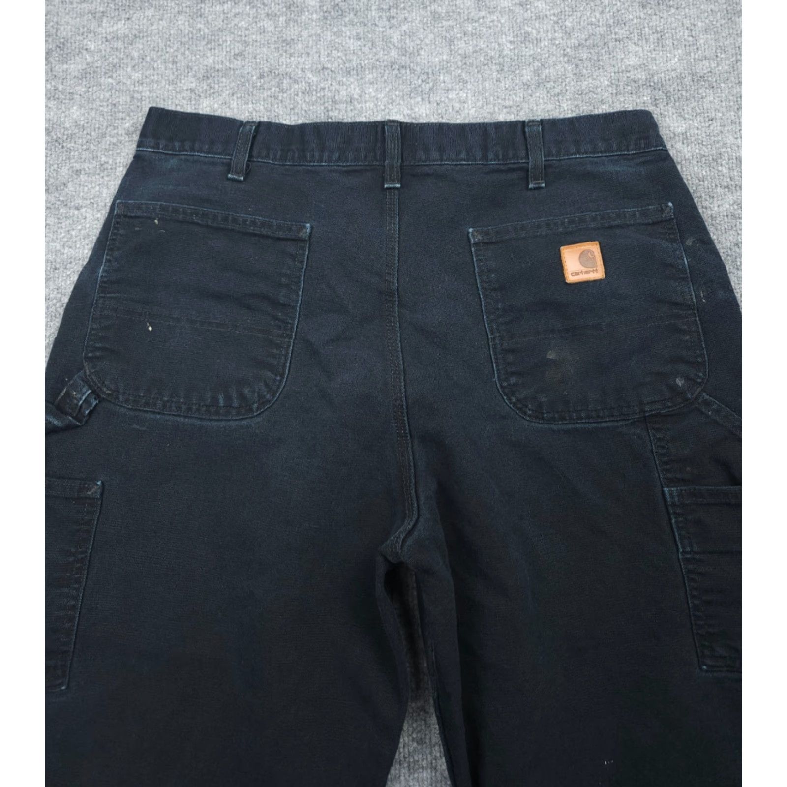 Carhartt VINTAGE Carhartt Carpenter Jeans Mens 34 x 32 Paint Distress Hole Workwear Denim Cotton Straight 34 in Inseam 32 in Black Mens Size US 34 / EU 50 - 4 Thumbnail