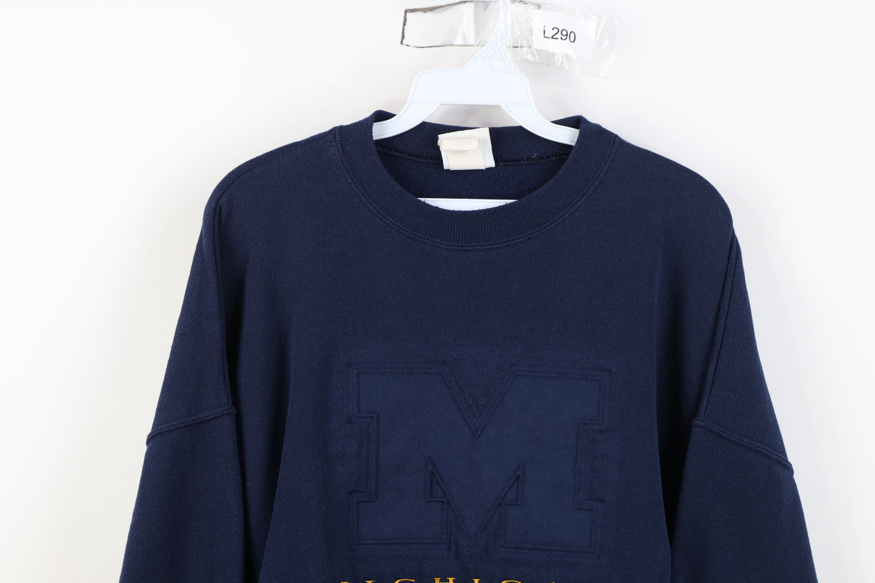 Vintage Vintage 90s Spell Block M University of Michigan Sweatshirt Size US XL / EU 56 / 4 - 2 Thumbnail