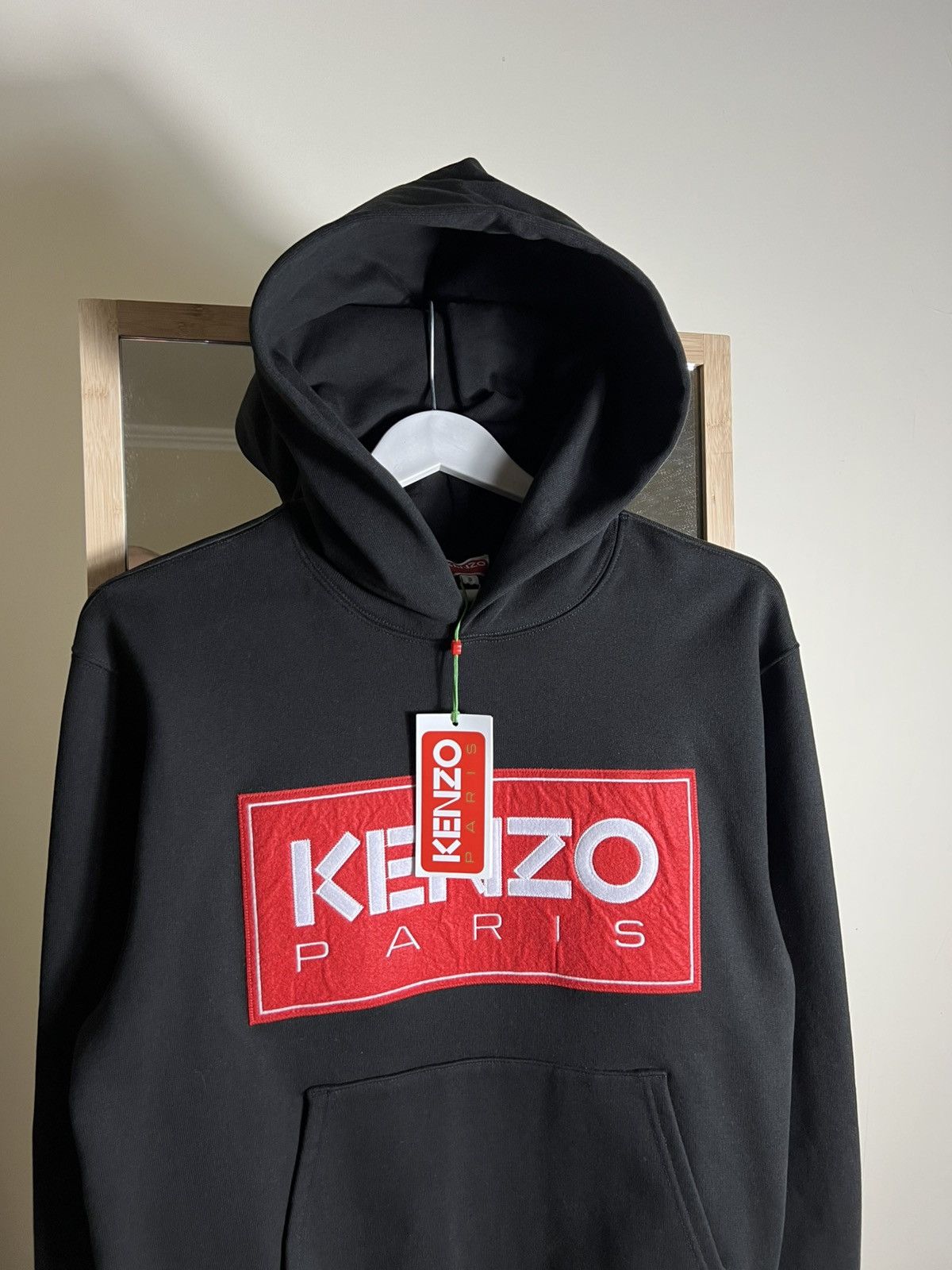 Kenzo Kenzo Box Logo Black Hoodie Y2K Big Logo Size US S / EU 44-46 / 1 - 2 Thumbnail