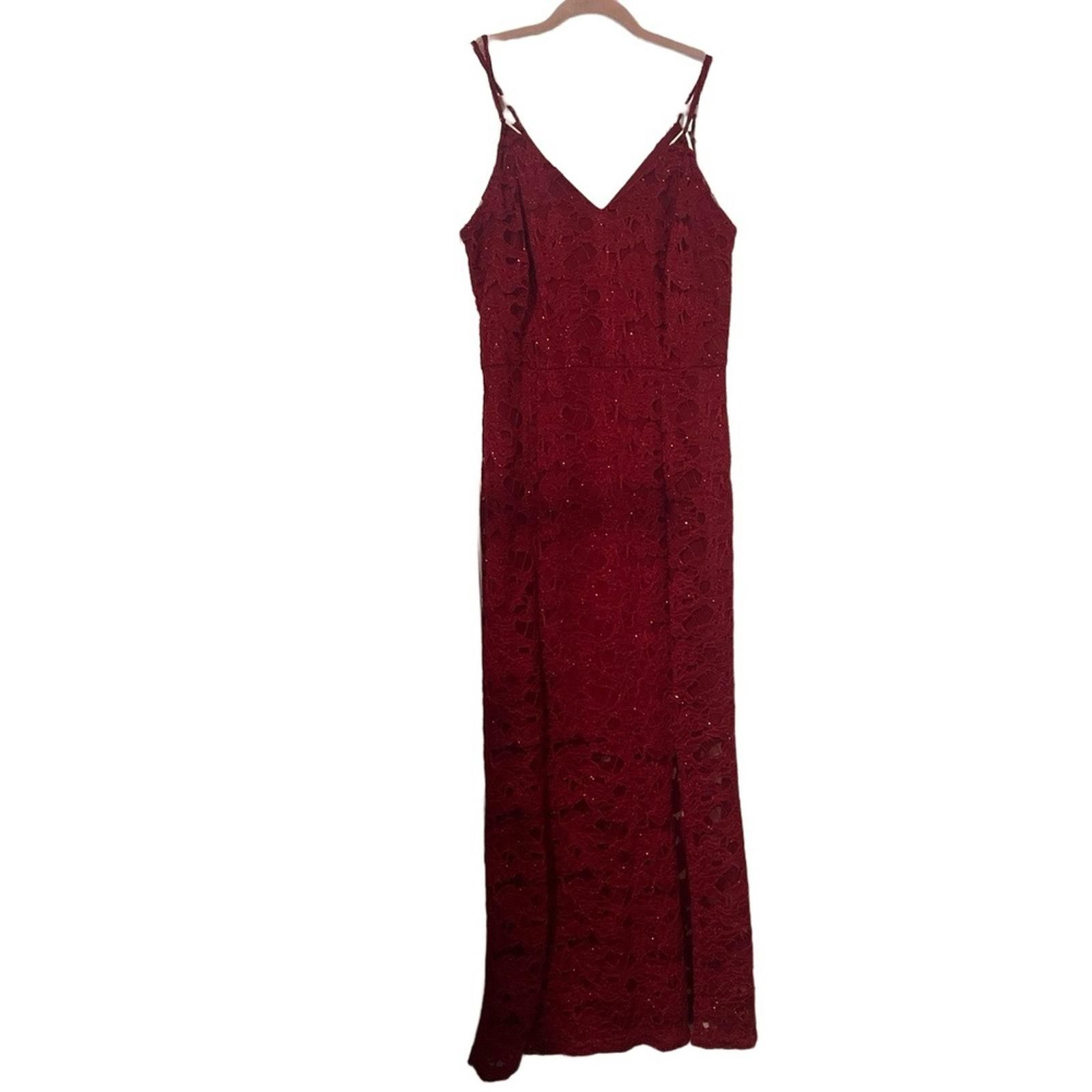 Other ENFOCUS STUDIO 12 Garnet Red Sparkle Maxi Side Slit Formal Size XL / US 12-14 / IT 48-50 - 2 Thumbnail
