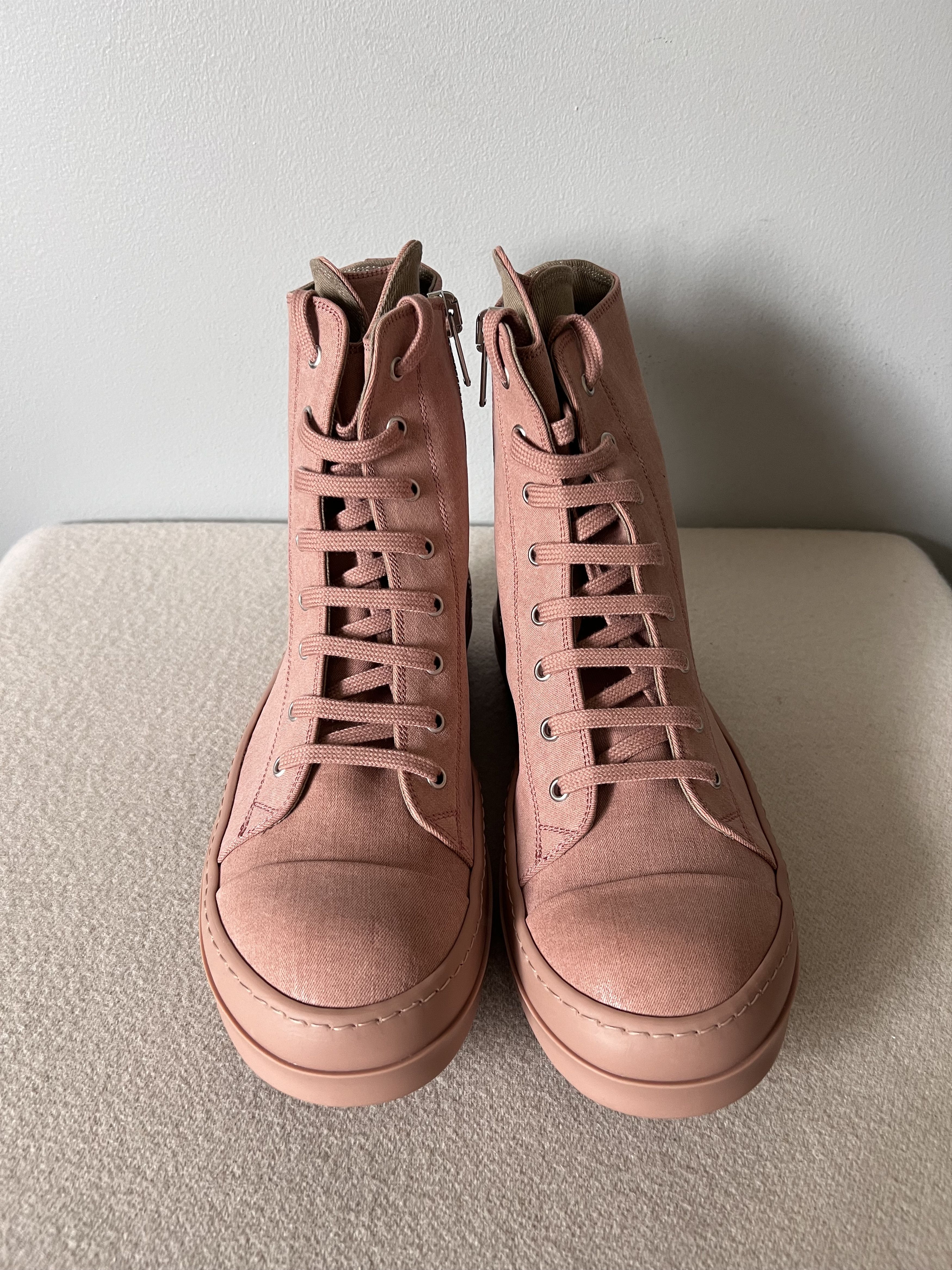 Rick Owens Drkshdw Rick Owens DRKSHDW Ramones in Dark Pink Denim Size US 9 / EU 42 - 4 Thumbnail