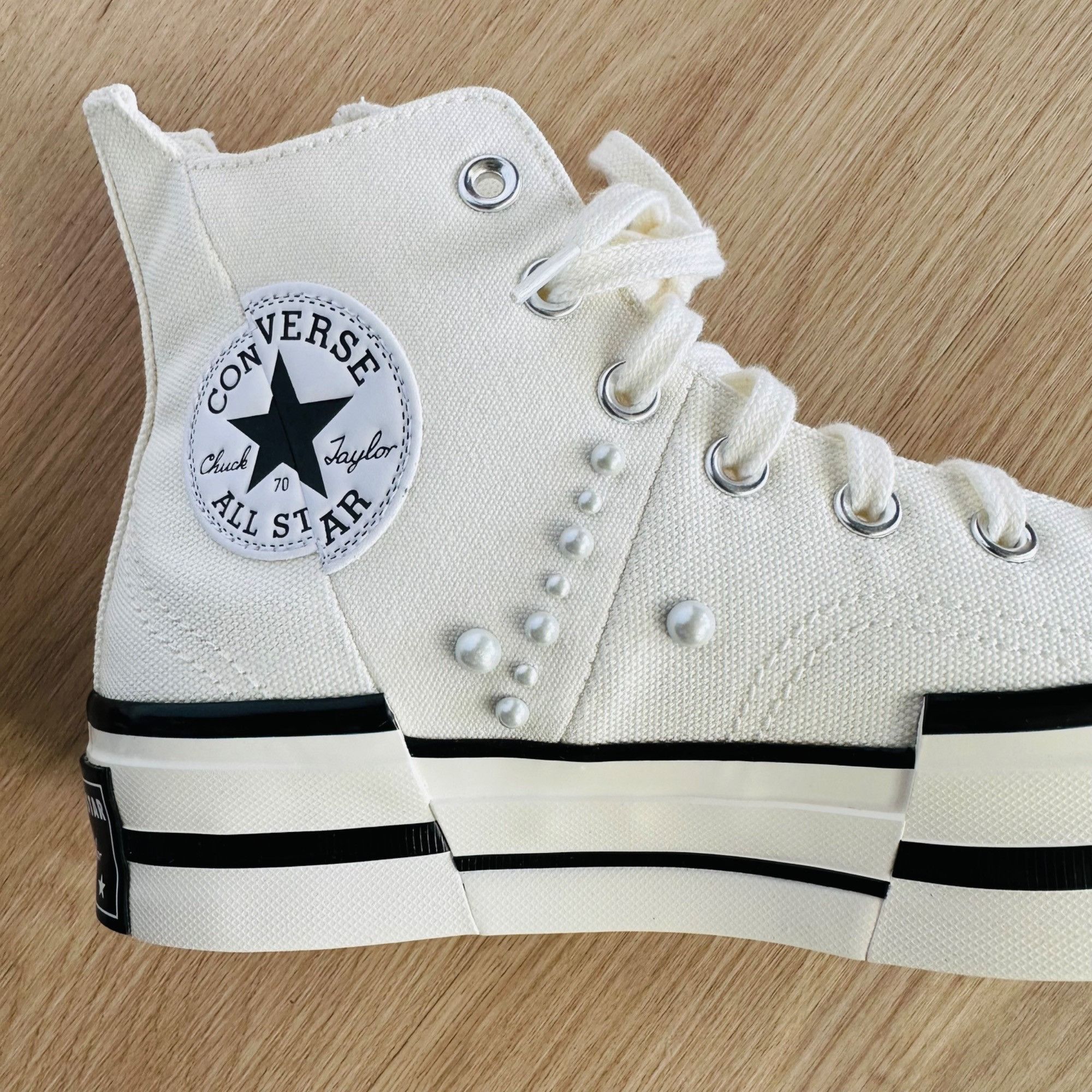 ⭐CONVERSE Chuck 70 Plus Hi Gems Sz 7 Mens Platform Shoes Pea display picture 3