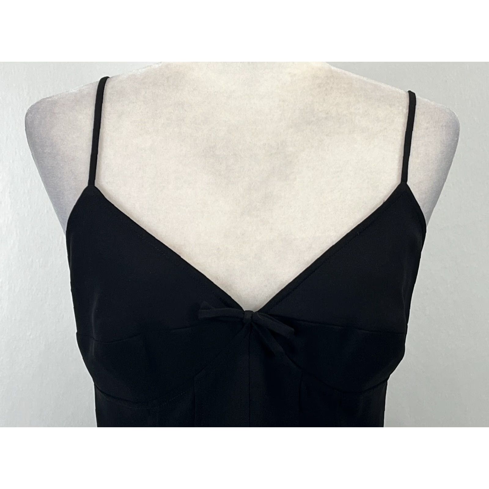 Jones New York JONES NEW YORK Black Slip Dress Women's Size 6 Sleeveless Lined Flutter Hem Knee Length Size M / US 6-8 / IT 42-44 - 5 Thumbnail