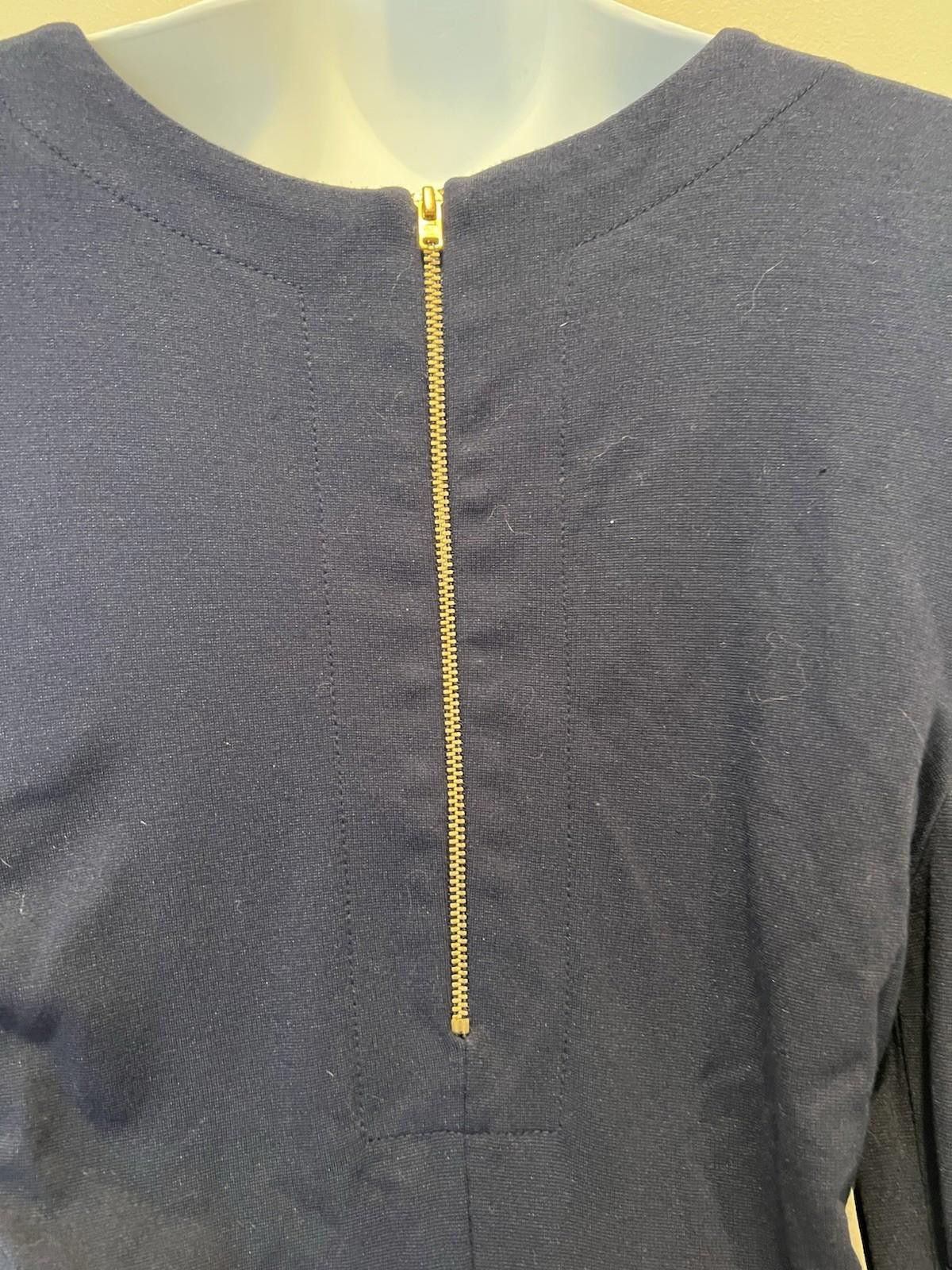 French Connection French Connection Navy SemiFlared Dress Ruched Sleeves Small Size S / US 4 / IT 40 - 6 Thumbnail