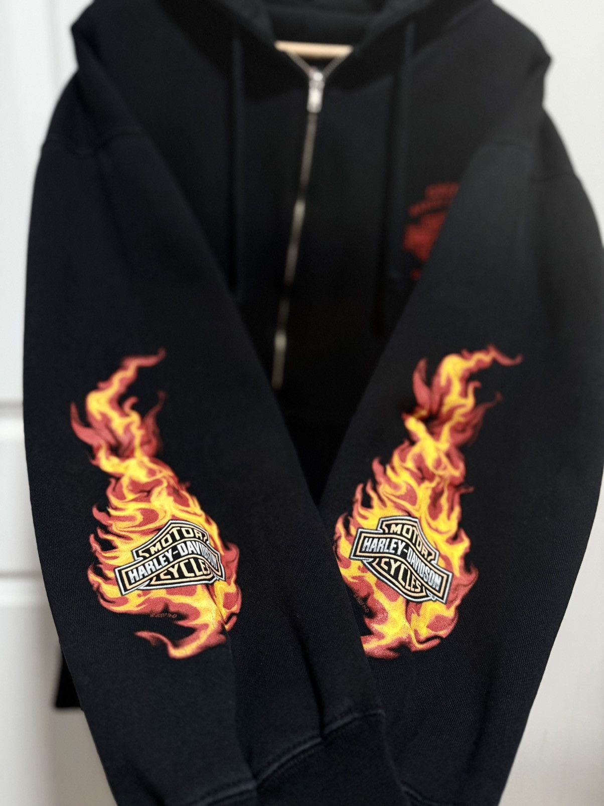 Harley Davidson VINTAGE Harley Davidson Flame Zip Up Size US L / EU 52-54 / 3 - 3 Thumbnail